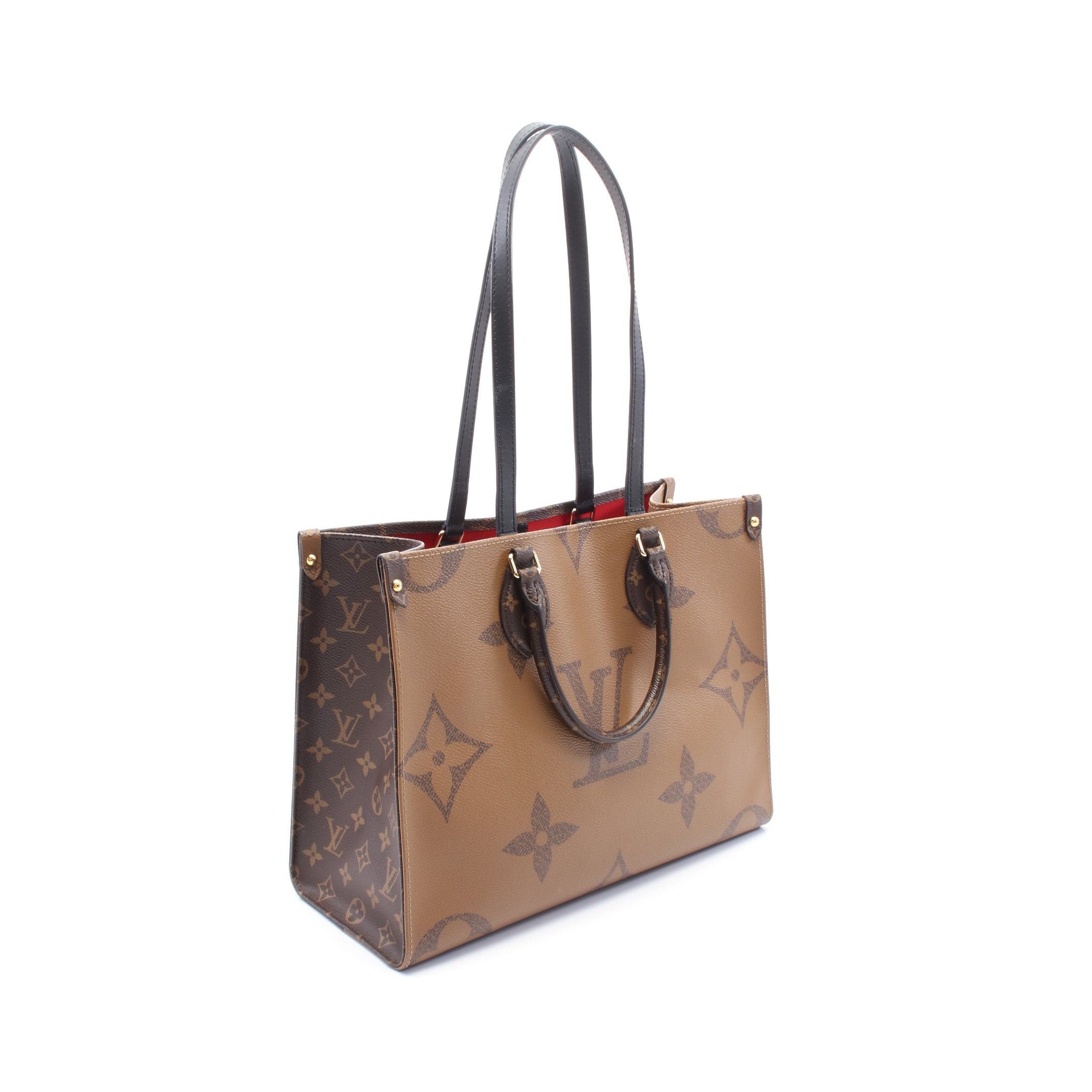 Louis Vuitton Louis Vuitton On-The-Go Mm Monogram Giant Reverse Shoulder Bag Tote Leather Brown Beige Size ONE SIZE - 2 Thumbnail