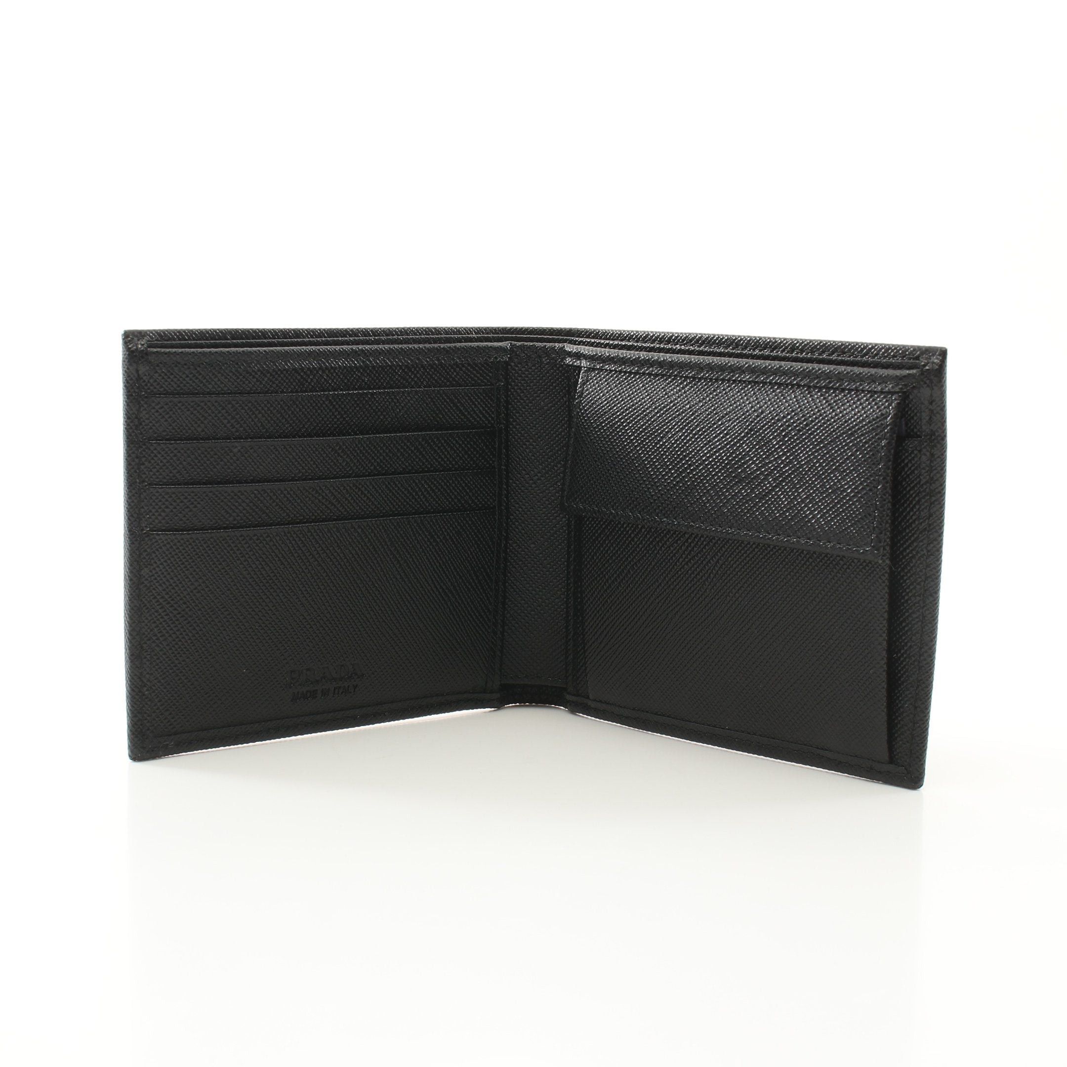 Prada Prada Bi-Fold Wallet Nylon Saffiano Leather Black Size ONE SIZE - 3 Thumbnail