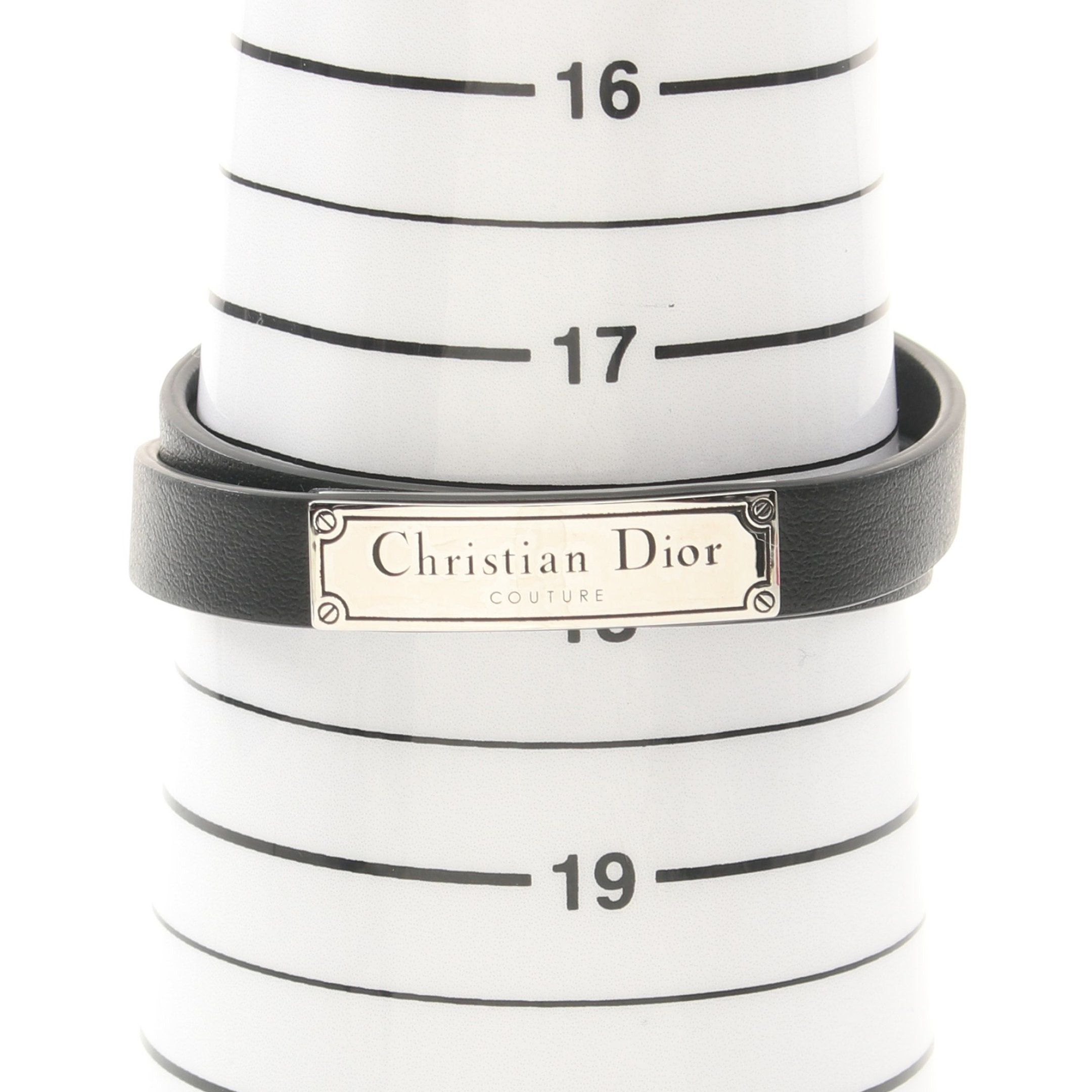 Dior Dior Couture Double Chain Bracelet Leather Black Silver Size ONE SIZE - 5 Thumbnail