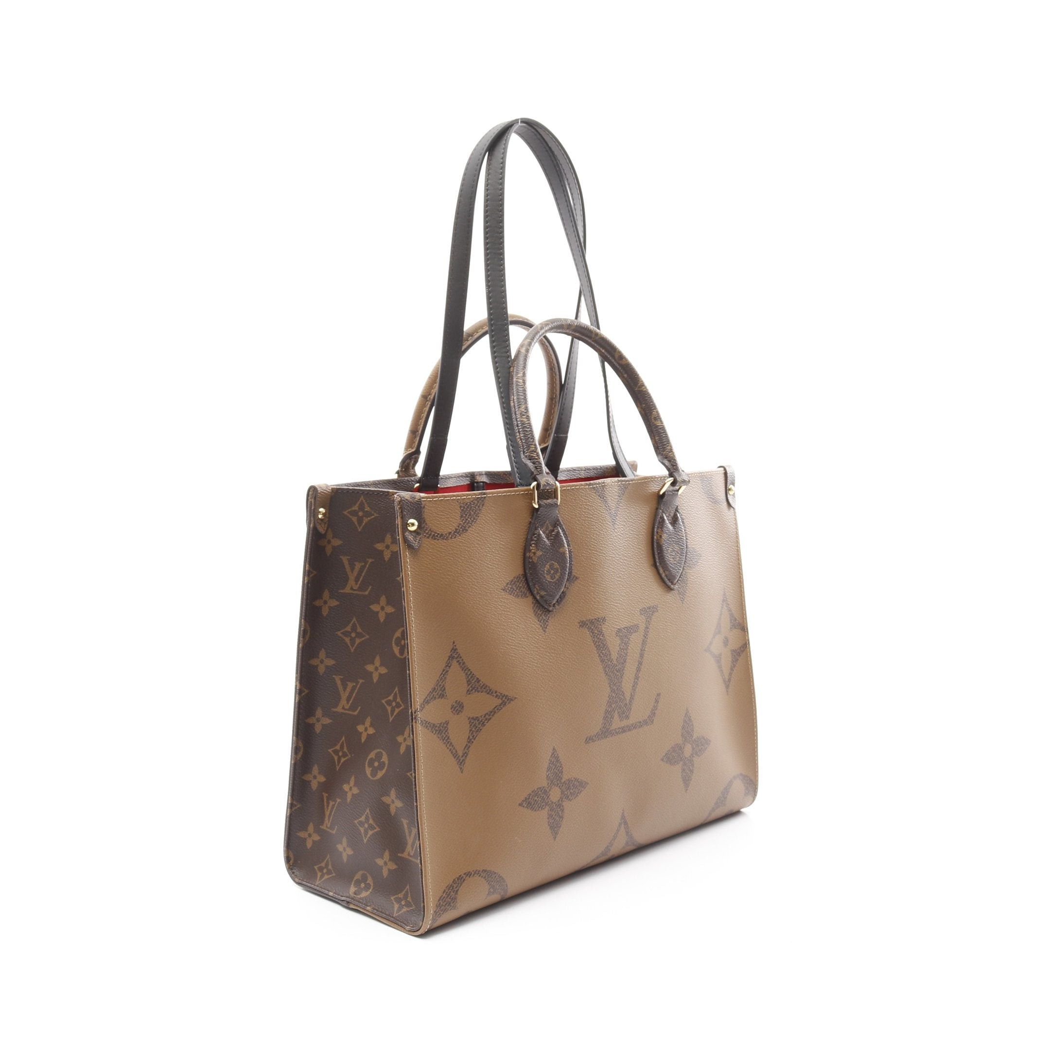 Louis Vuitton Louis Vuitton On-The-Go Mm Monogram Giant Reverse Shoulder Bag Tote Leather Brown Beige Size ONE SIZE - 2 Thumbnail
