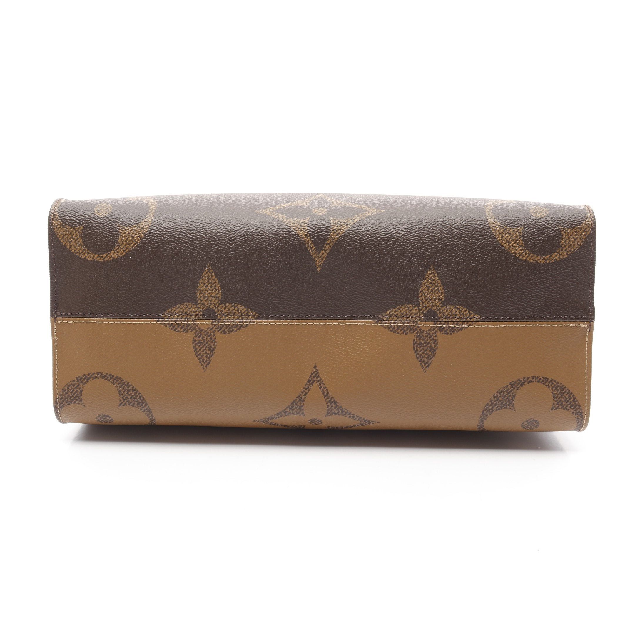 Louis Vuitton Louis Vuitton On-The-Go Mm Monogram Giant Reverse Shoulder Bag Tote Leather Brown Beige Size ONE SIZE - 10 Thumbnail