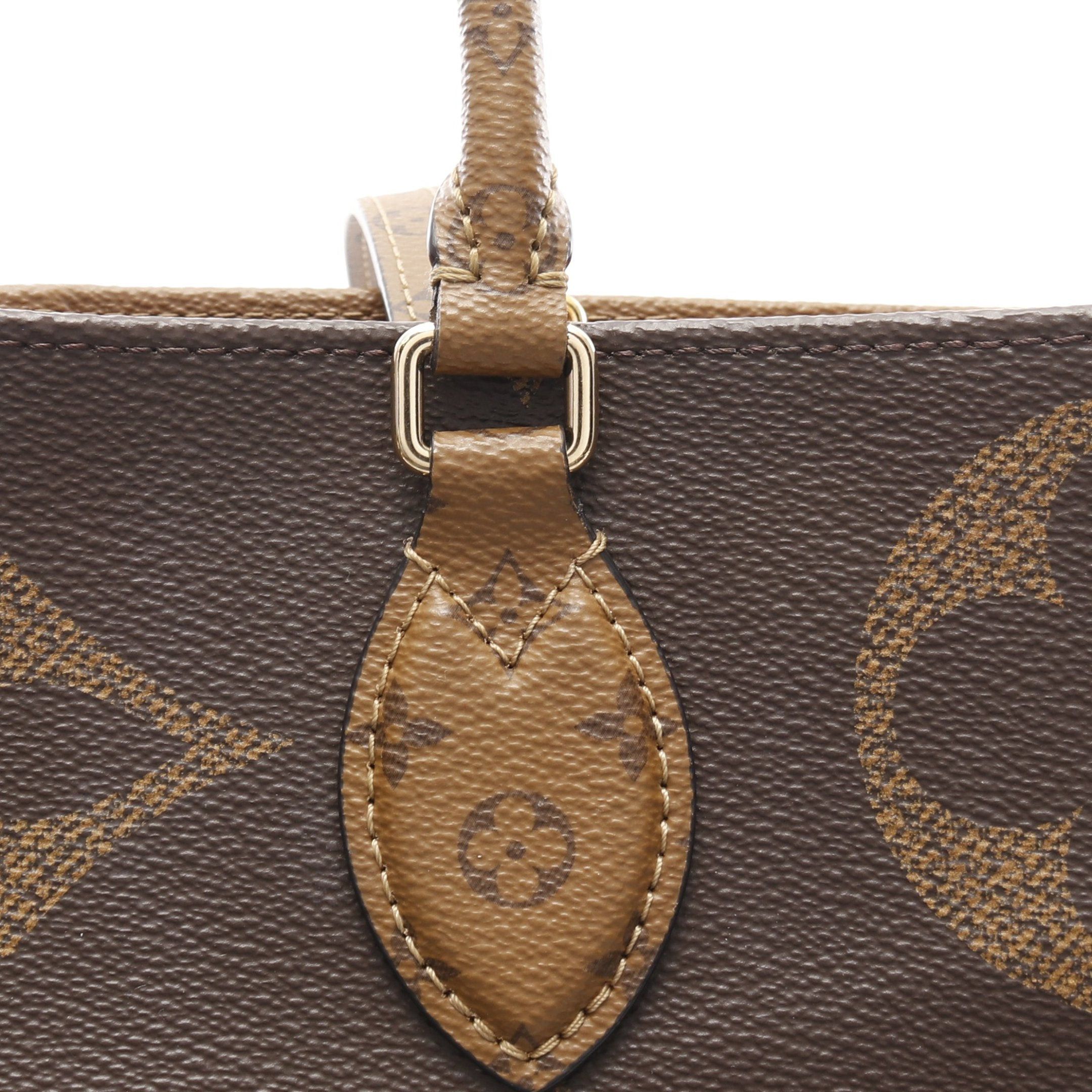 Louis Vuitton Louis Vuitton On-The-Go Gm Monogram Giant Reverse Shoulder Bag Tote Brown Beige Size ONE SIZE - 10 Thumbnail