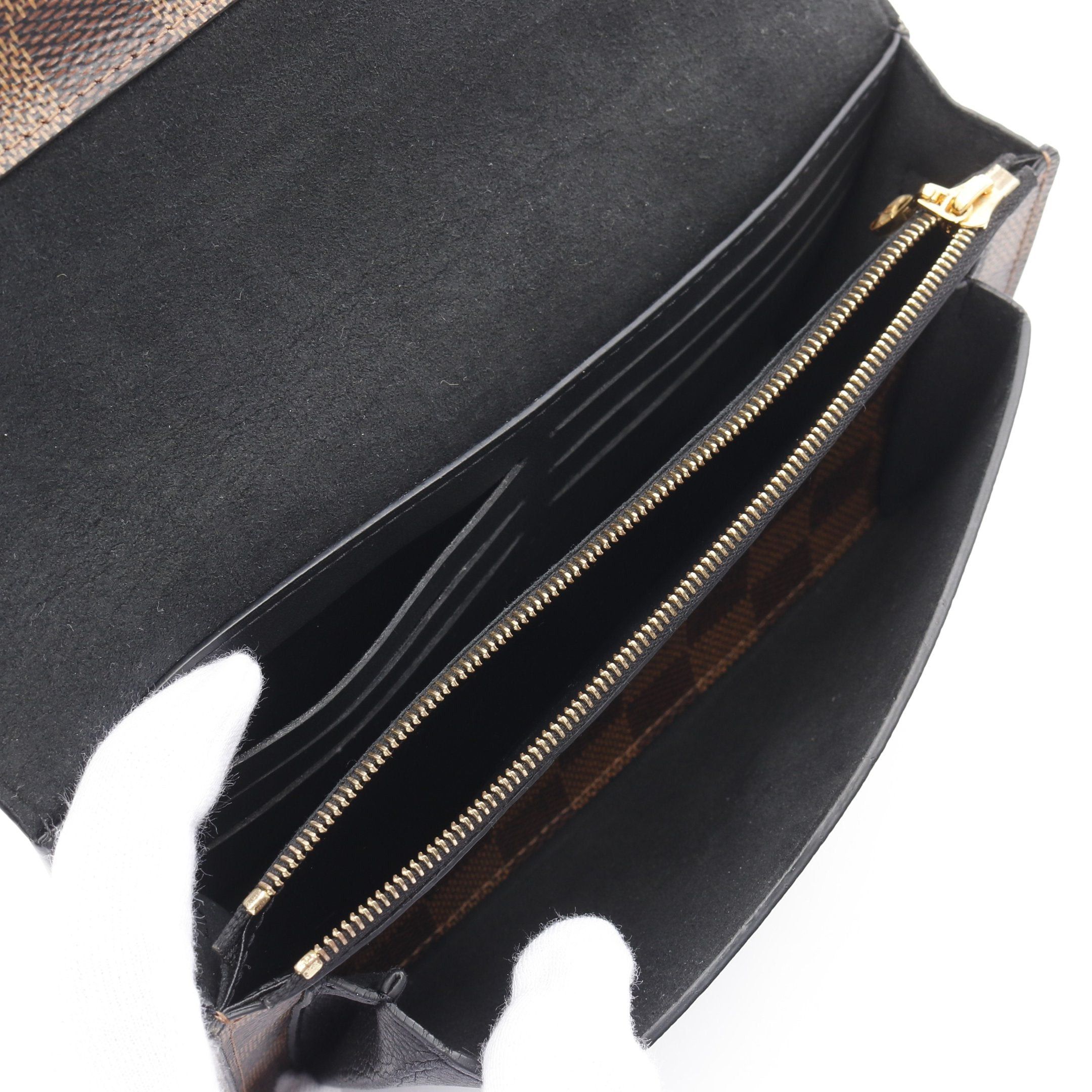 Louis Vuitton Louis Vuitton Portefeuil Vavin Damier Ebene Chain Wallet Leather Brown Size ONE SIZE - 3 Thumbnail