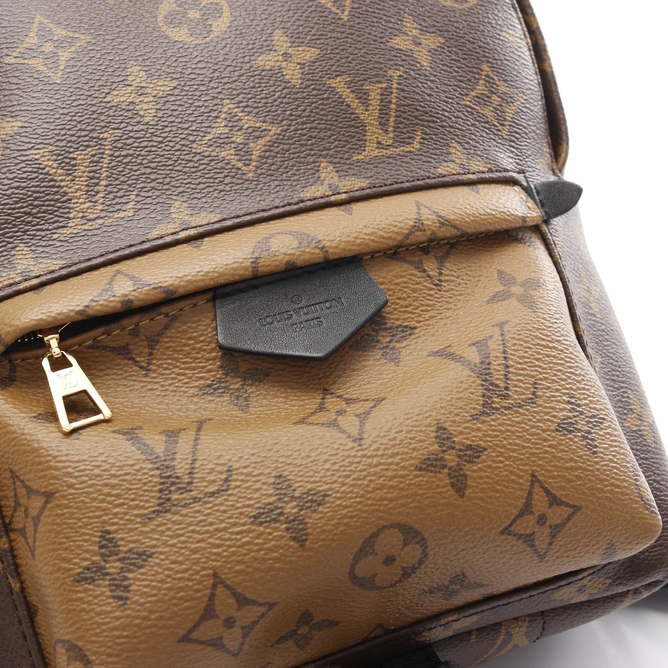 Louis Vuitton Palm Springs Backpack Pm Monogram Reverse Rucksack Leather Brown Beige