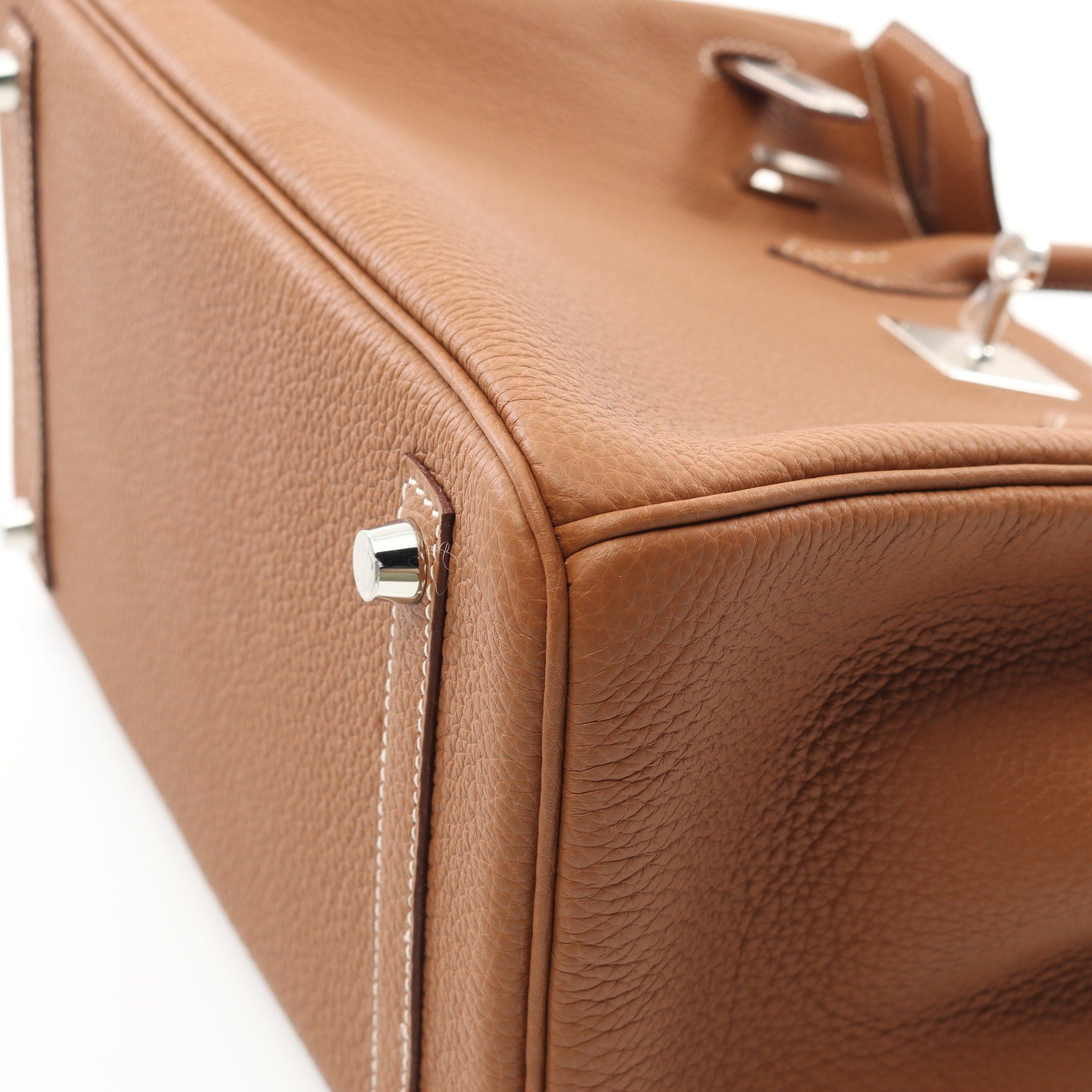 Hermes Hermes Birkin 30 Gold Handbag Togo Light Brown Silver Hardware Double Engraved Size ONE SIZE - 7 Thumbnail