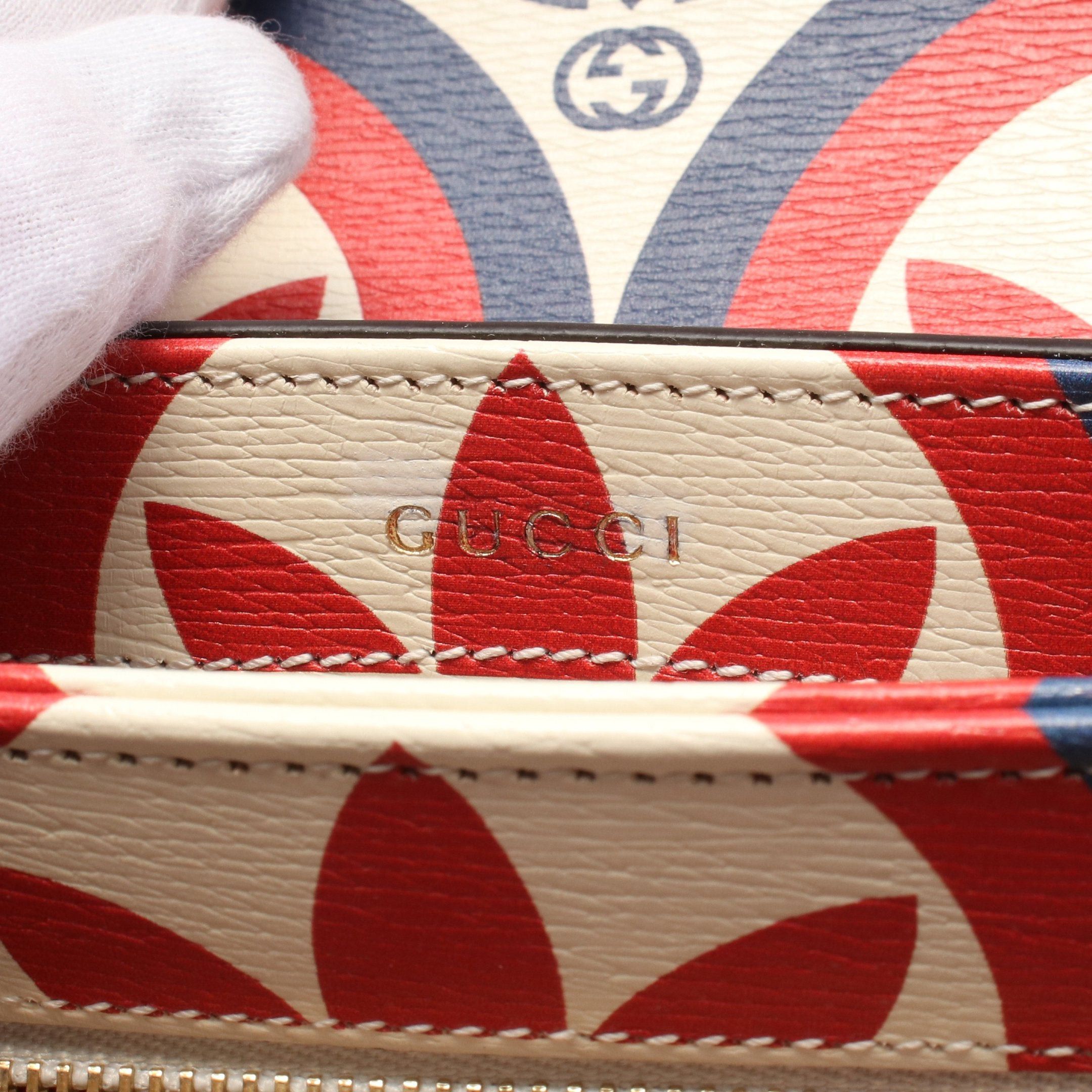 Gucci Gucci Gucci * Adidas Horsebit 1955 Shoulder Bag Leather Ivory Navy Red Size ONE SIZE - 4 Thumbnail