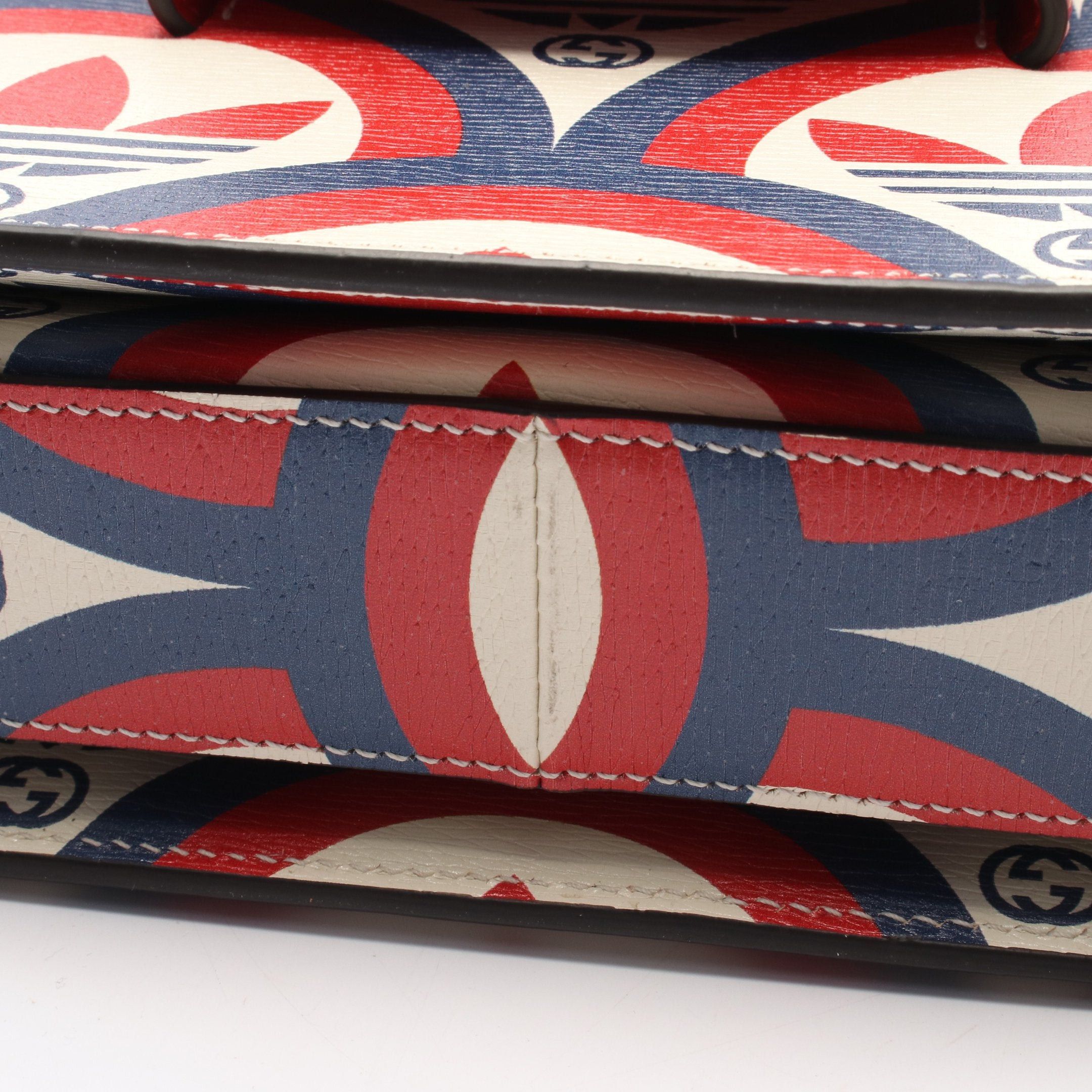Gucci Gucci Gucci * Adidas Horsebit 1955 Shoulder Bag Leather Ivory Navy Red Size ONE SIZE - 6 Thumbnail