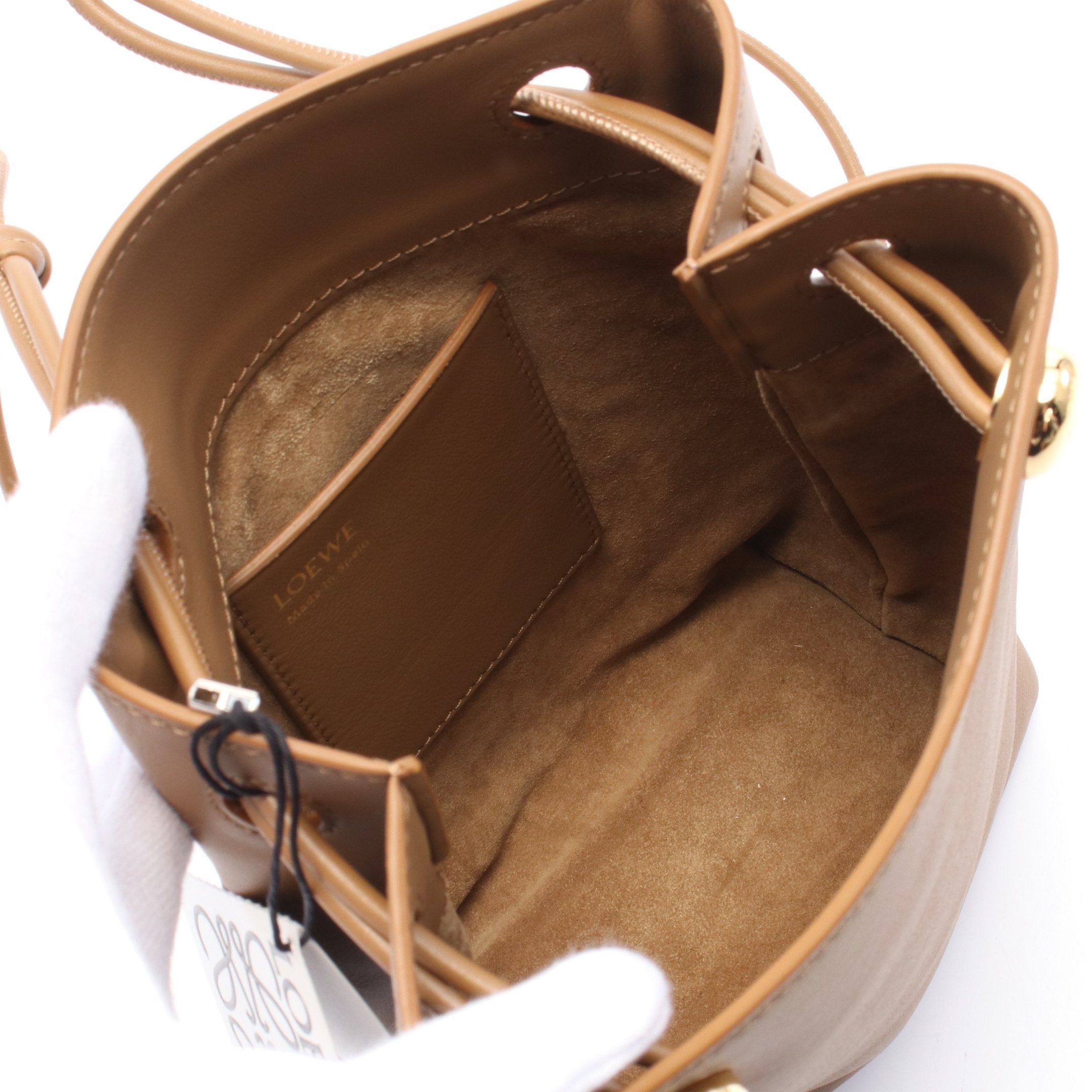 Loewe Loewe Pebble Pouch Shoulder Bag Leather Brown Size ONE SIZE - 3 Thumbnail