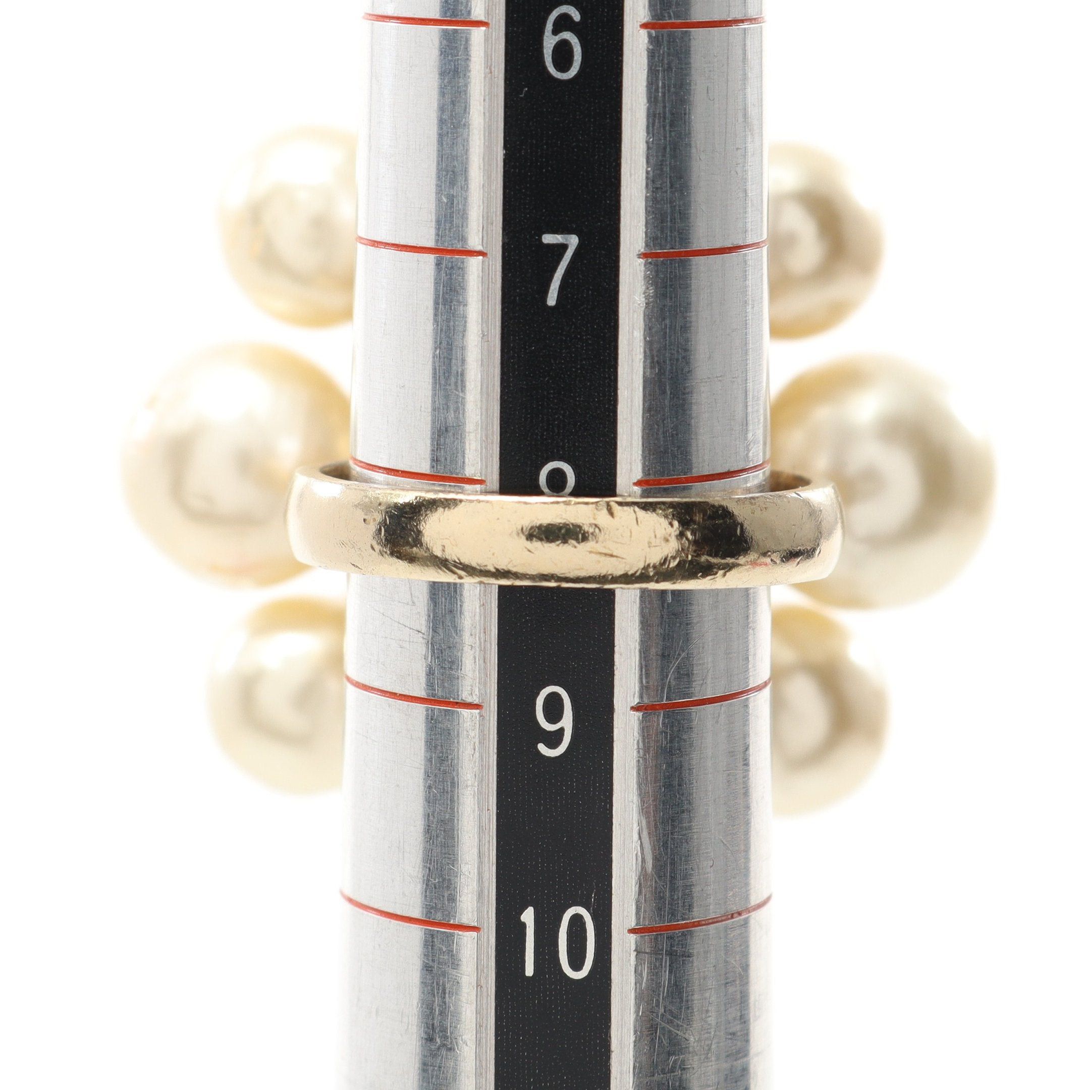 Chanel Chanel Coco Mark Ring Gp Fake Pearl Rhinestone Gold Off White Orange A14K Size ONE SIZE - 5 Thumbnail