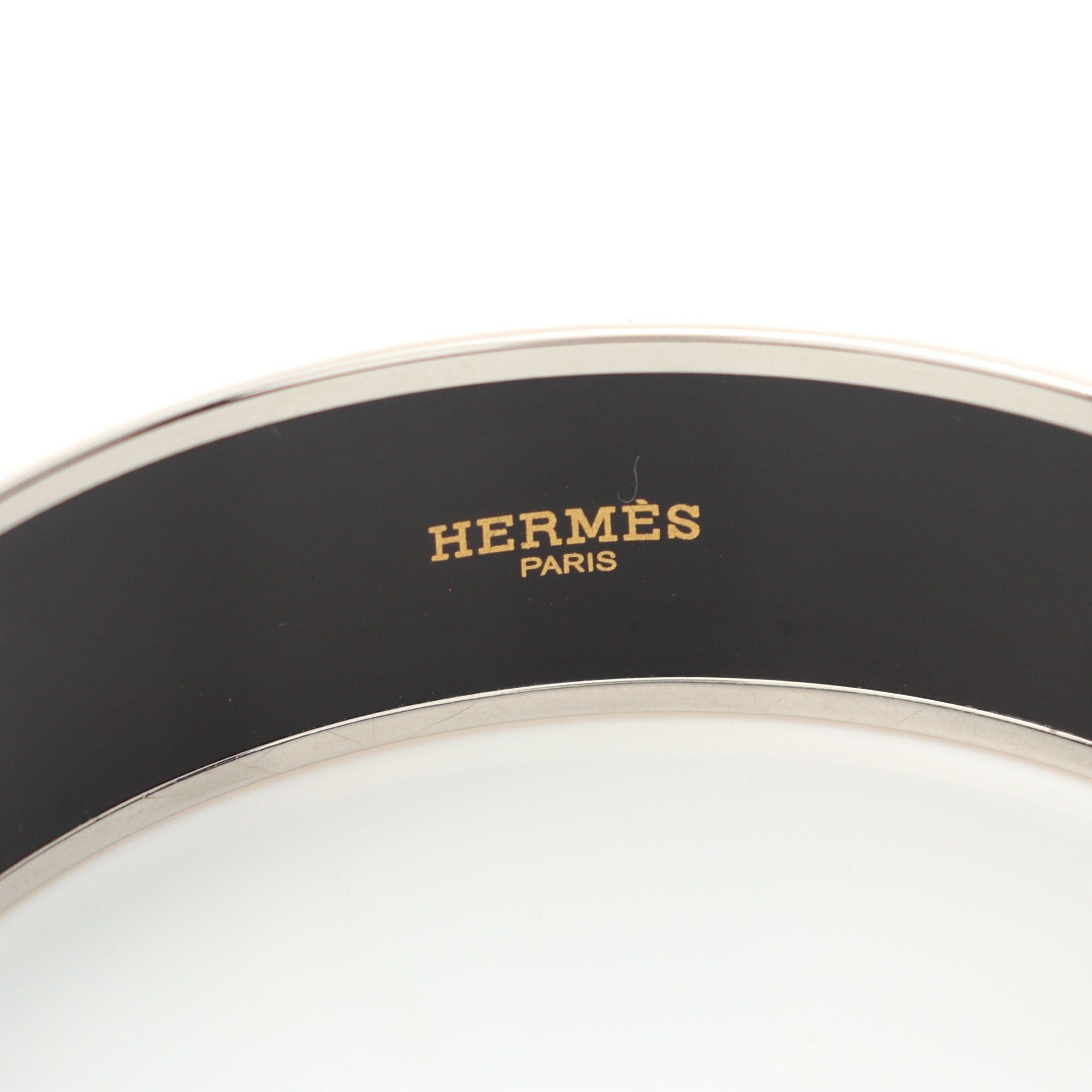 Hermes Hermes Email Gm Bracelet Bangle Cloisonne Brown Silver Multicolor Size ONE SIZE - 3 Thumbnail