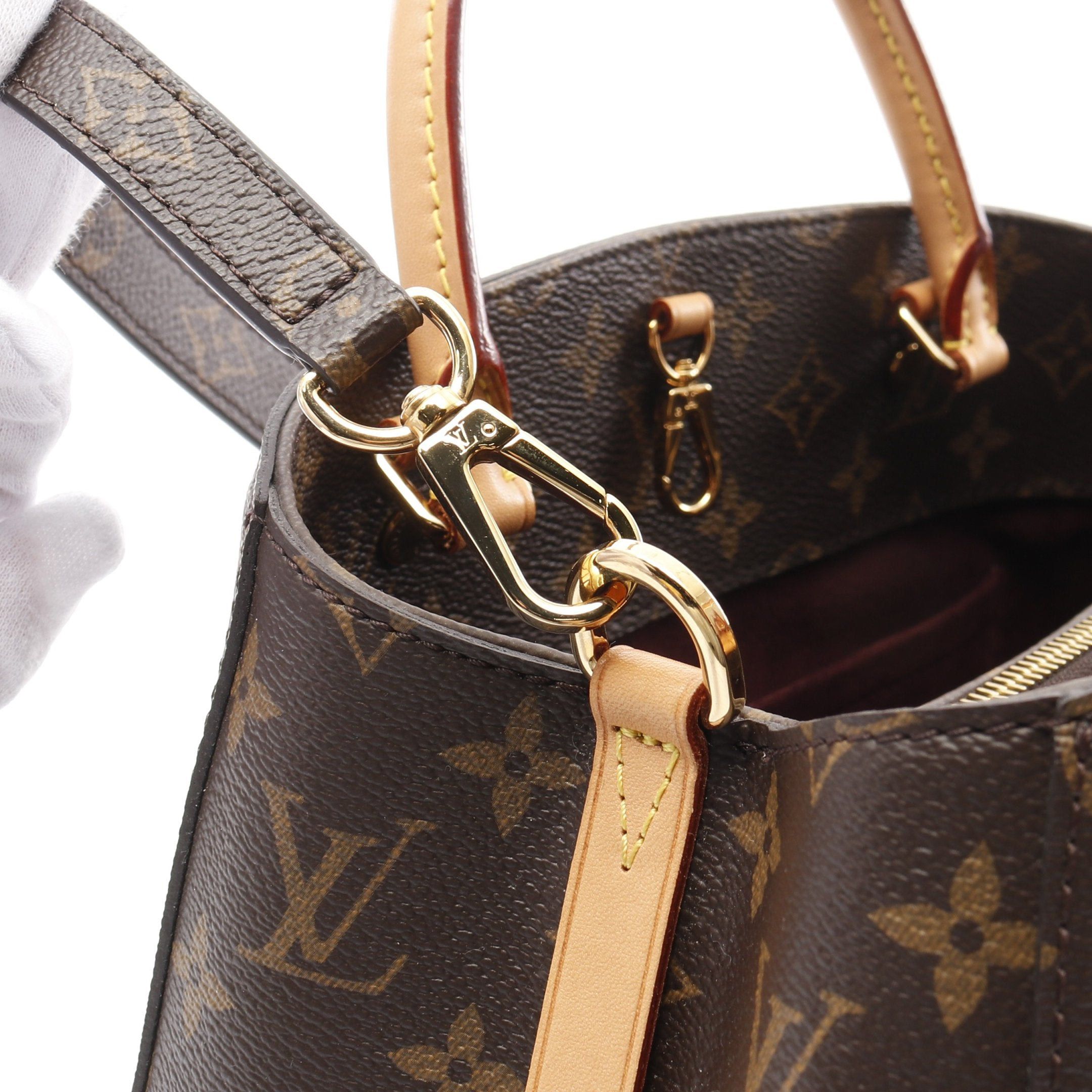 Louis Vuitton Louis Vuitton Montaigne Mm Monogram Handbag Leather Brown Size ONE SIZE - 7 Thumbnail