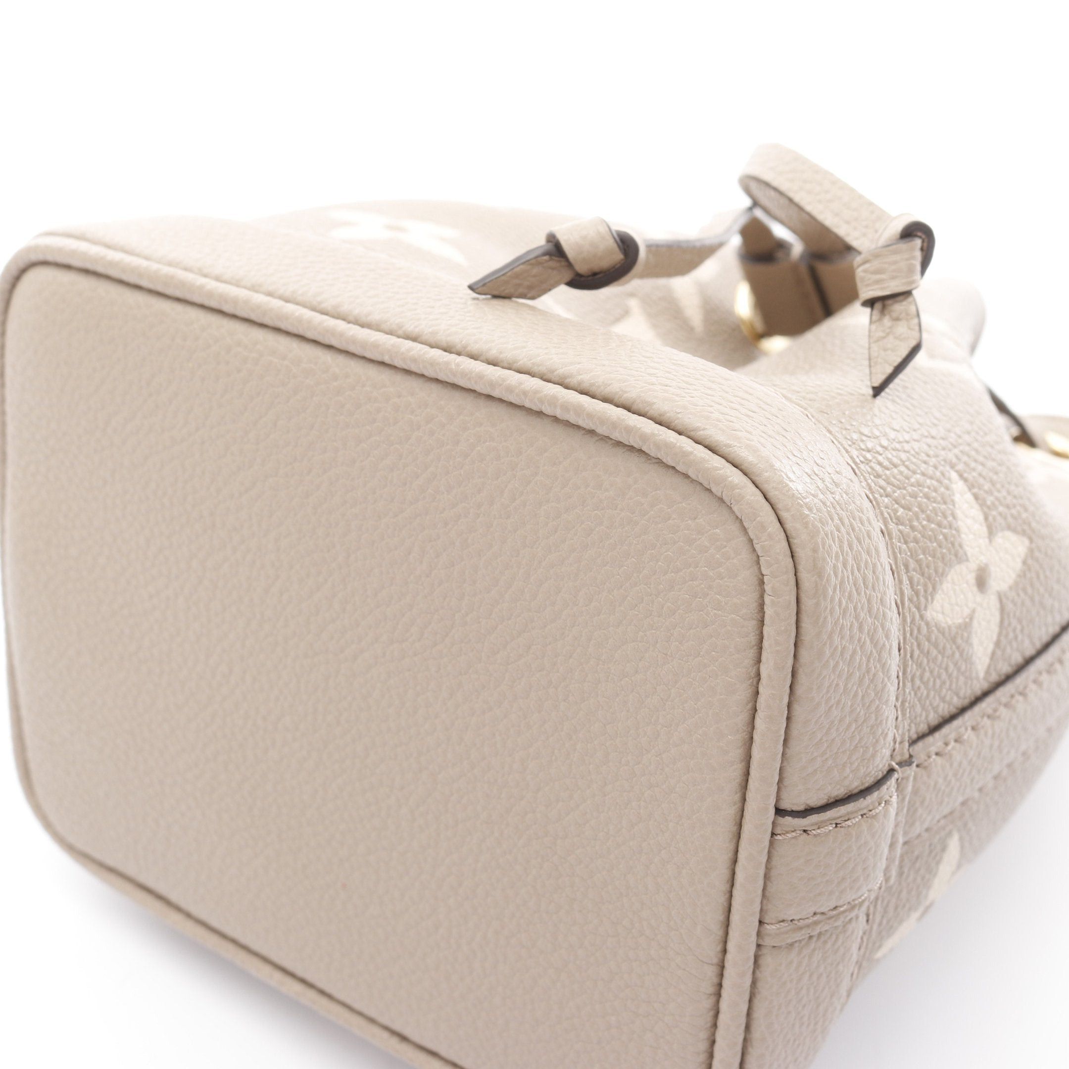 Louis Vuitton Louis Vuitton Nano Noe Bicolor Monogram Empreinte Tourterelle Claim Handbag Leather Gray Beige Ivory Size ONE SIZE - 7 Thumbnail