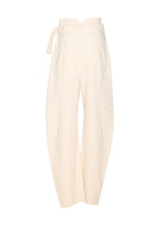 Sportmax SPORTMAX Women Straight Pants 2512131025600 GLAUCO 001 White Size 27" / US 4 / IT 40 - 2 Thumbnail