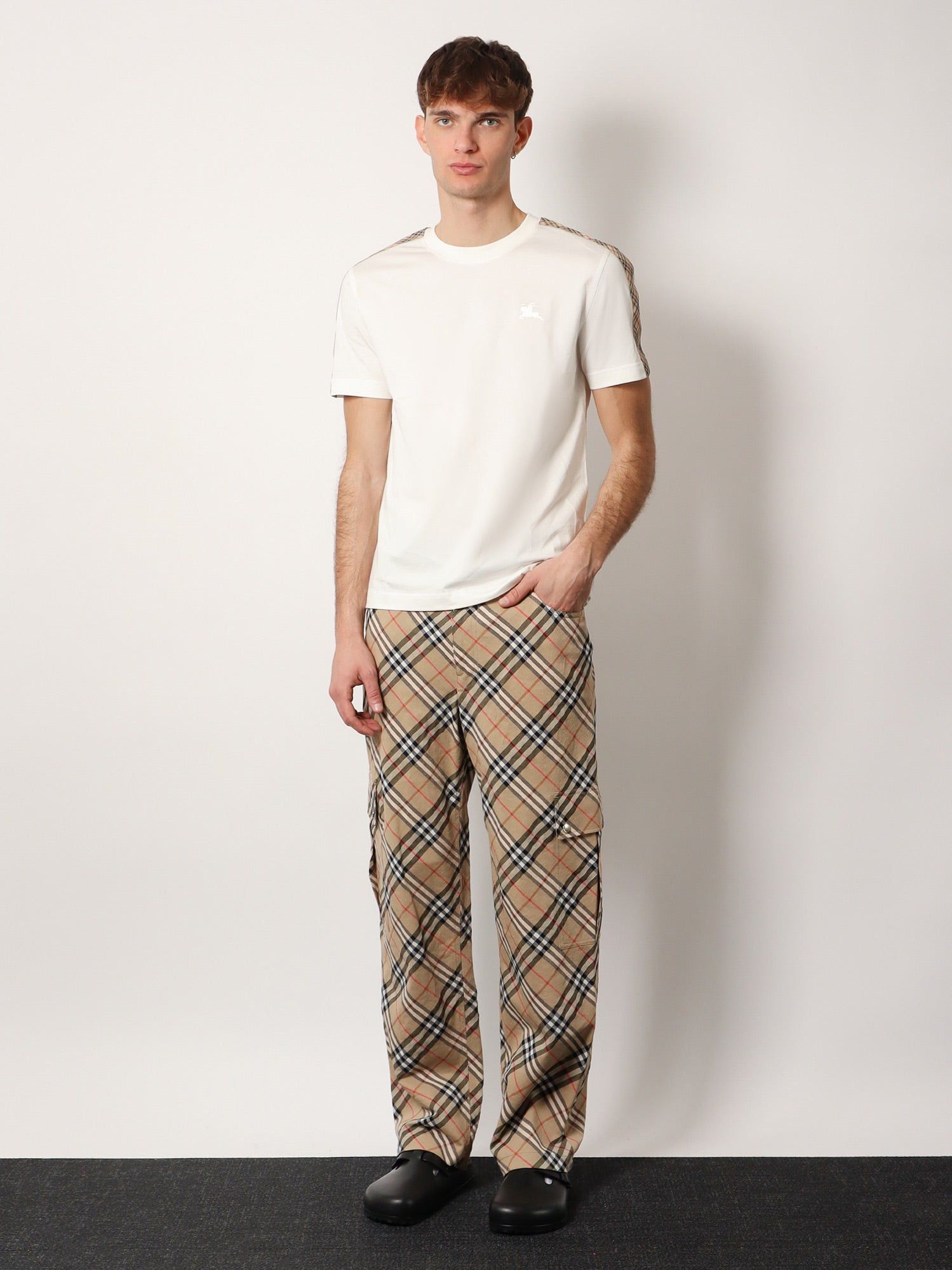 Burberry Biologic Cotton T-Shirt With Check Inserts Size US S / EU 44-46 / 1 - 2 Thumbnail