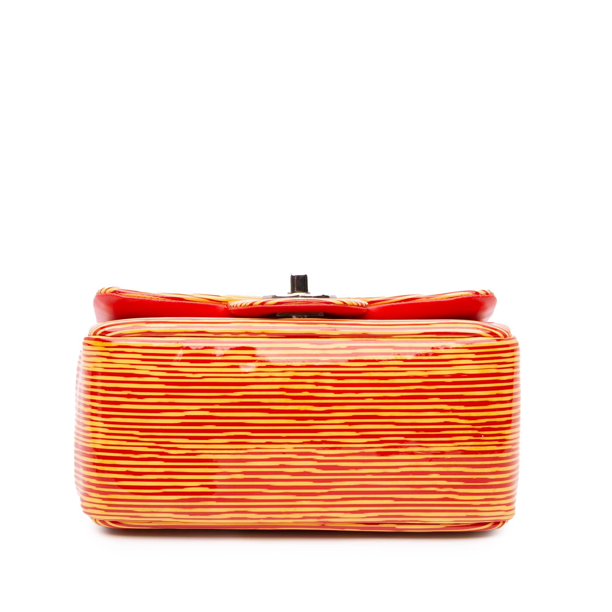 Chanel Chanel Mini Square Classic Patent Striped Single Flap Size ONE SIZE - 3 Thumbnail