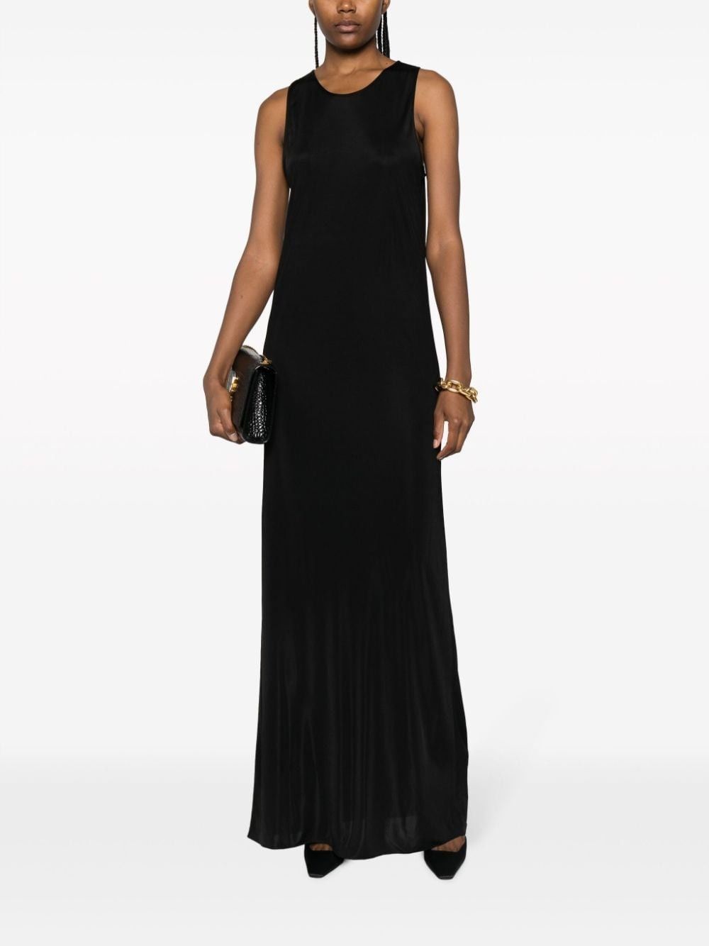 Saint Laurent Paris long tank dress in shiny jersey Size S / US 4 / IT 40 - 2 Thumbnail