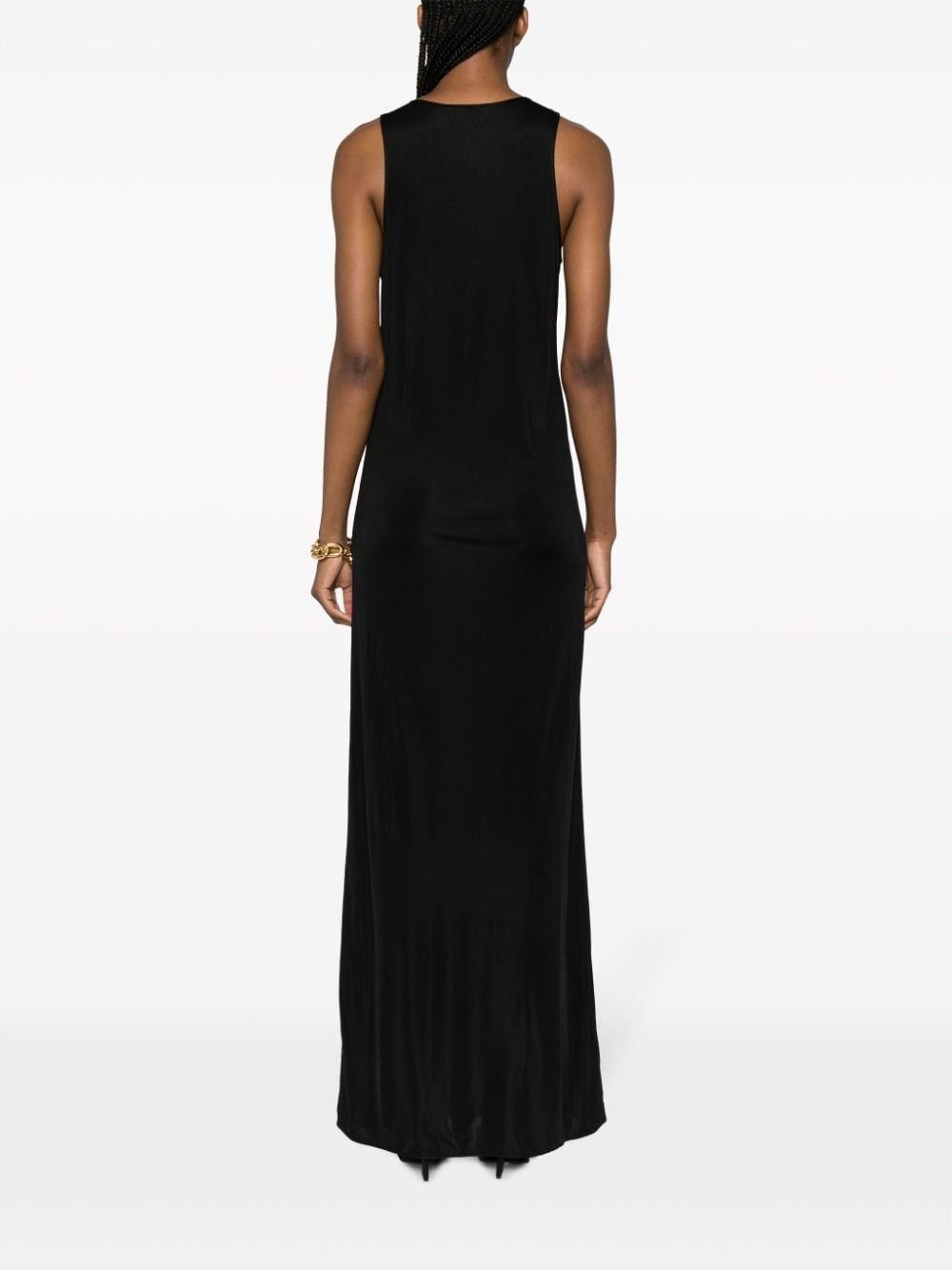 Saint Laurent Paris long tank dress in shiny jersey Size XL / US 12-14 / IT 48-50 - 3 Thumbnail