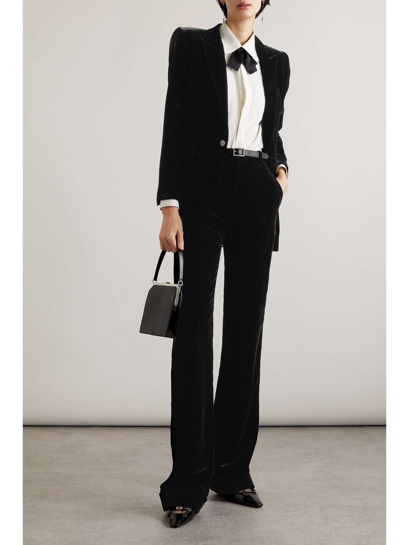 Saint Laurent Paris tailored pants in velvet Size 30" / US 8 / IT 44 - 2 Thumbnail