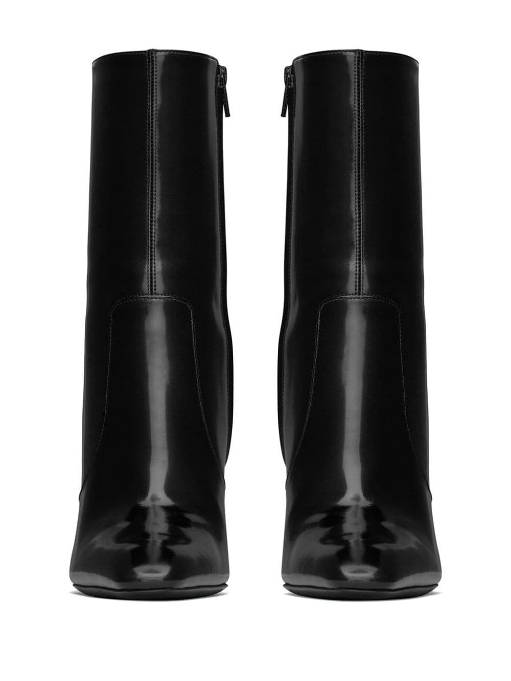 Saint Laurent Paris Auteuil 100mm booties in glazed leather Size US 10 / IT 40 - 4 Thumbnail