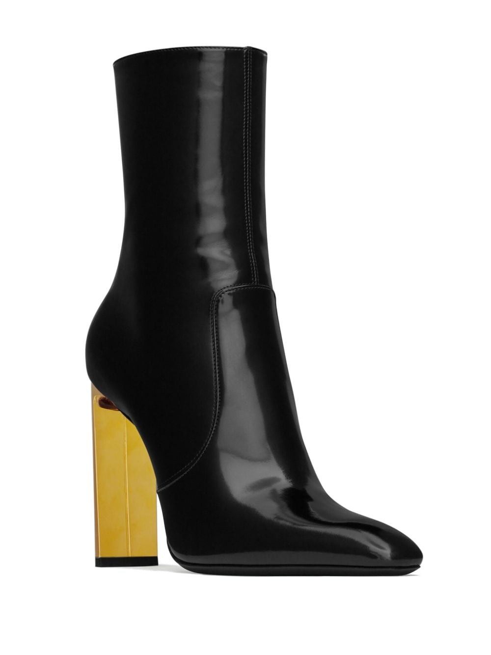 Saint Laurent Paris Auteuil 100mm booties in glazed leather Size US 10 / IT 40 - 2 Thumbnail