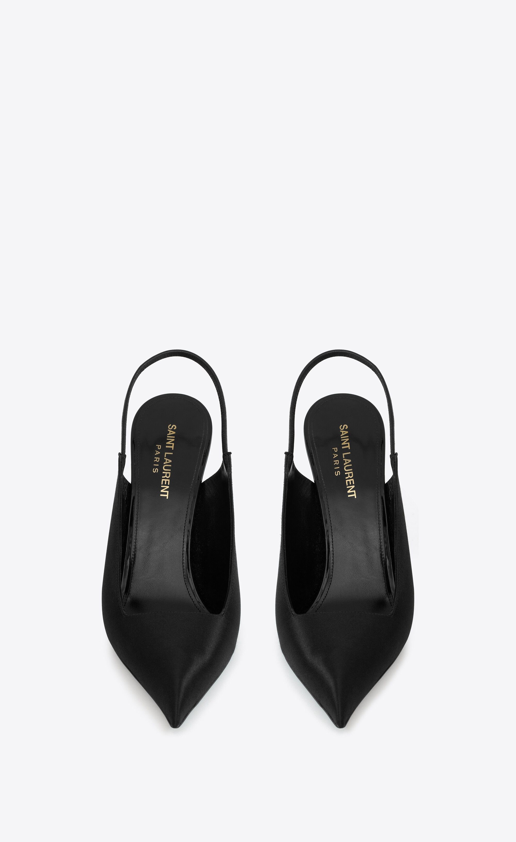 Saint Laurent Paris raven slingback pumps in satin crepe Size US 6 / IT 36 - 2 Thumbnail