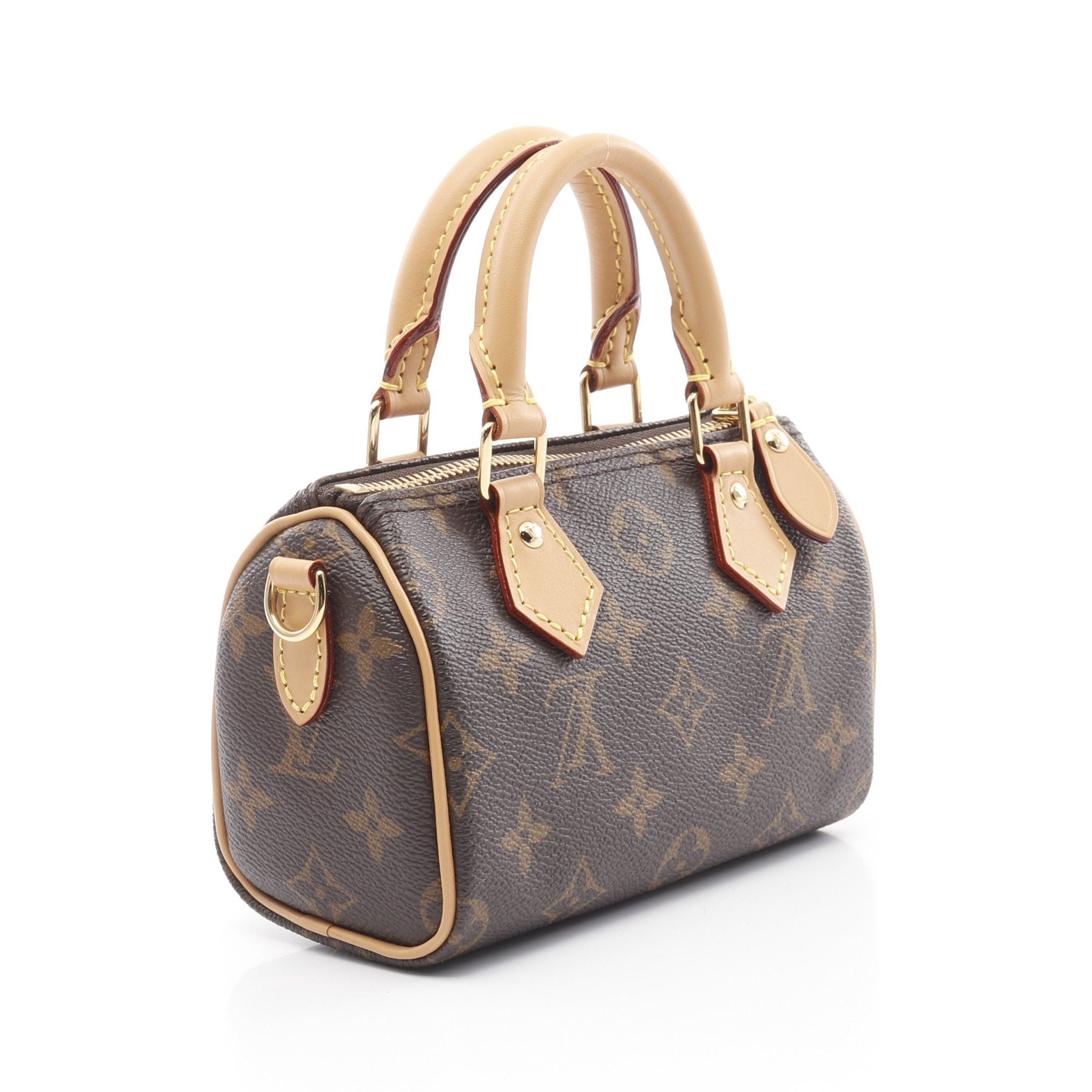 Louis Vuitton Louis Vuitton Nano Speedy Monogram Handbag Leather Brown Size ONE SIZE - 2 Thumbnail