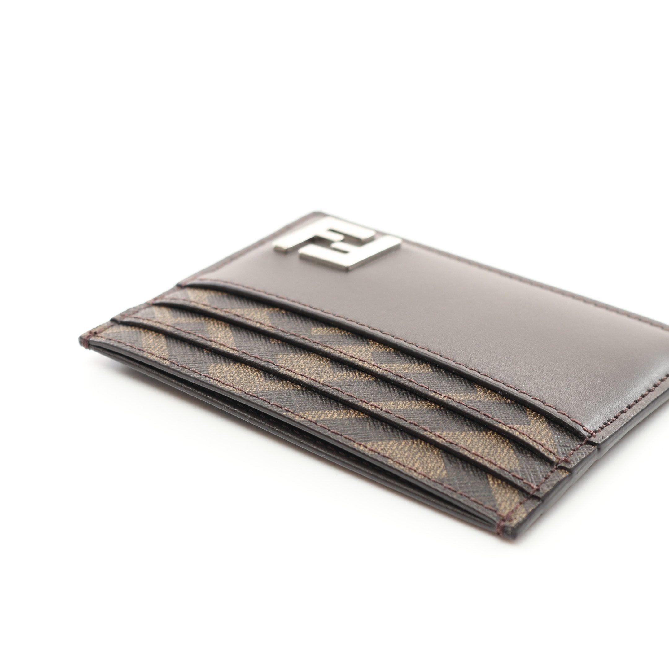 Fendi Fendi Ff Logo Card Case Leather Brown Black Size ONE SIZE - 3 Thumbnail