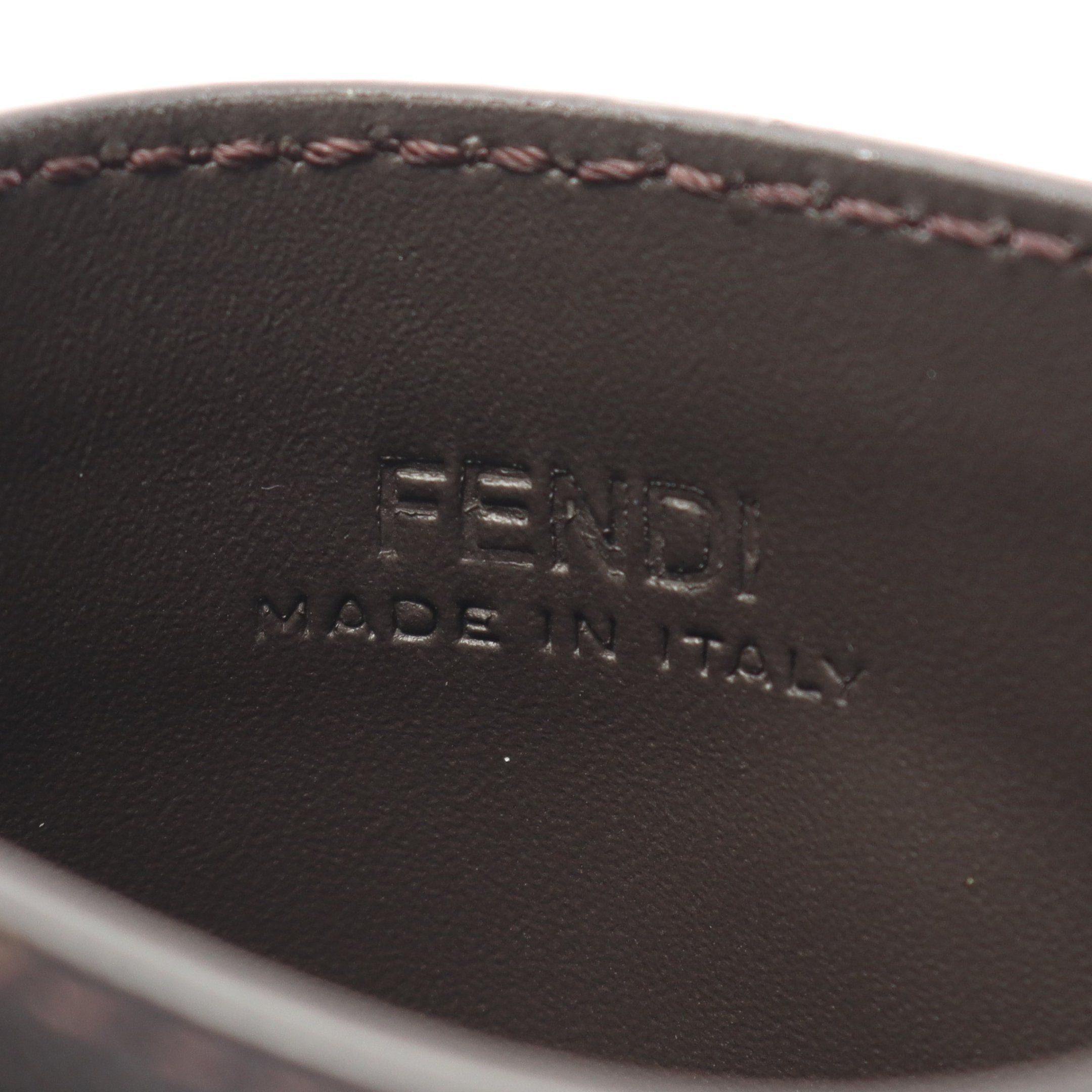 Fendi Fendi Ff Logo Card Case Leather Brown Black Size ONE SIZE - 4 Thumbnail