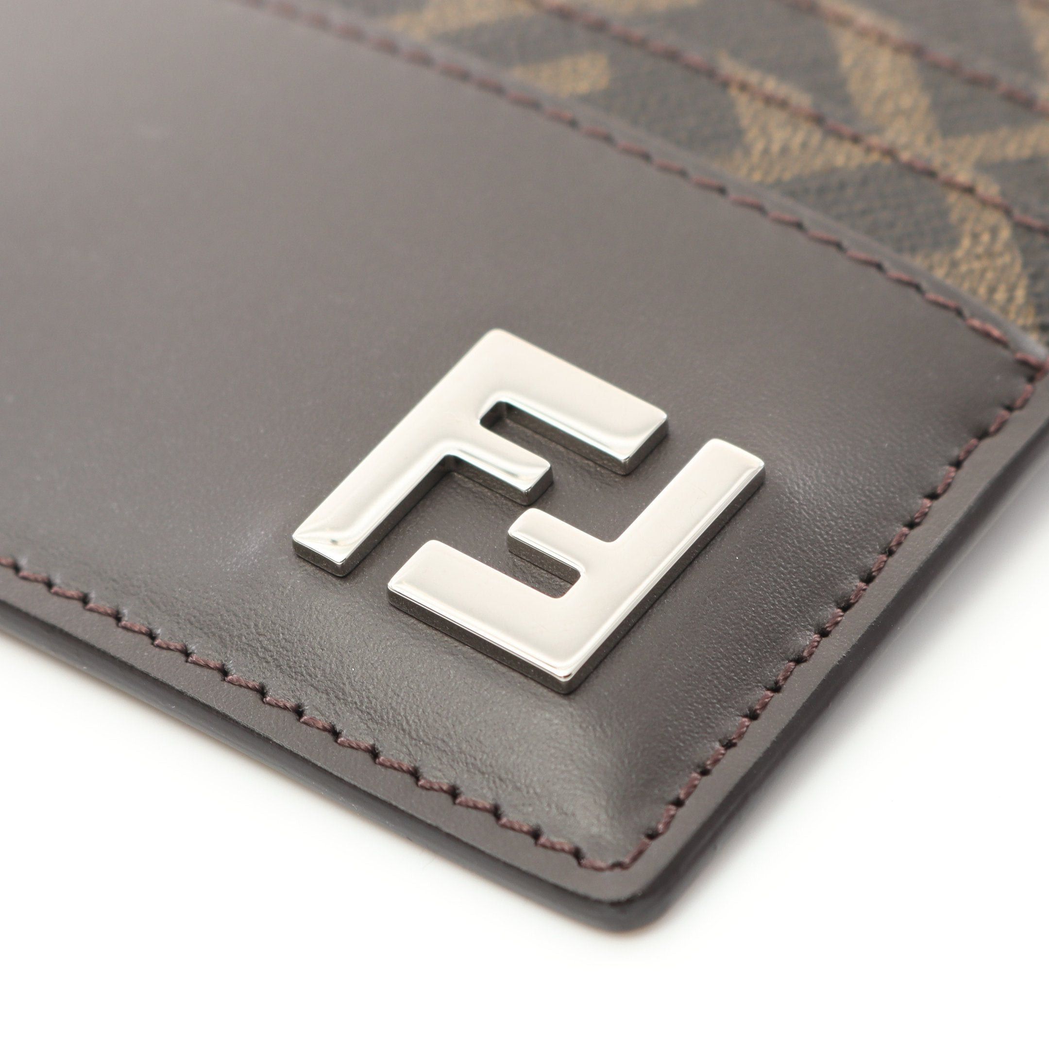 Fendi Fendi Ff Logo Card Case Leather Brown Black Size ONE SIZE - 5 Thumbnail
