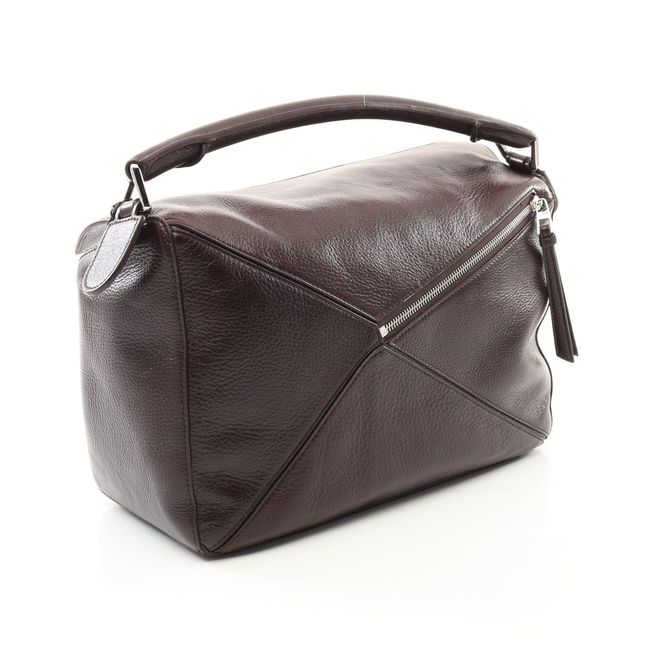 Loewe Loewe Puzzle Bag Large Handbag Leather Dark Brown Size ONE SIZE - 2 Thumbnail