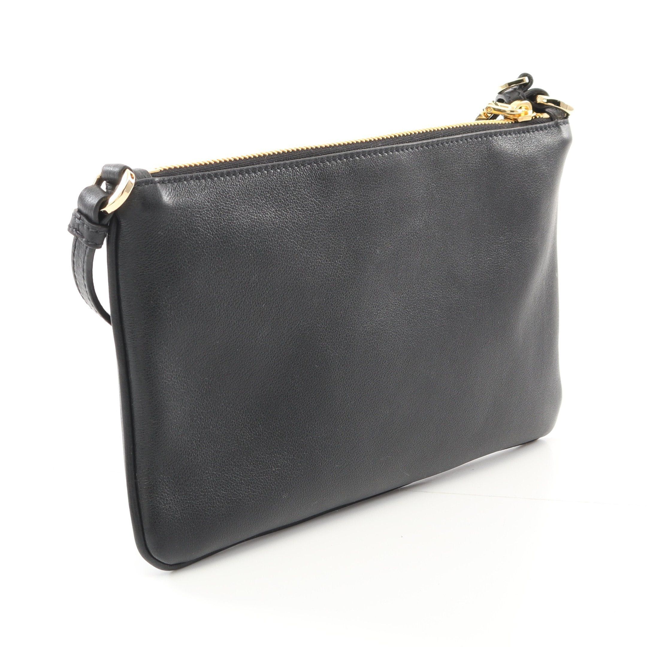 Prada Prada Soft Grain Shoulder Bag Leather Black Size ONE SIZE - 2 Thumbnail