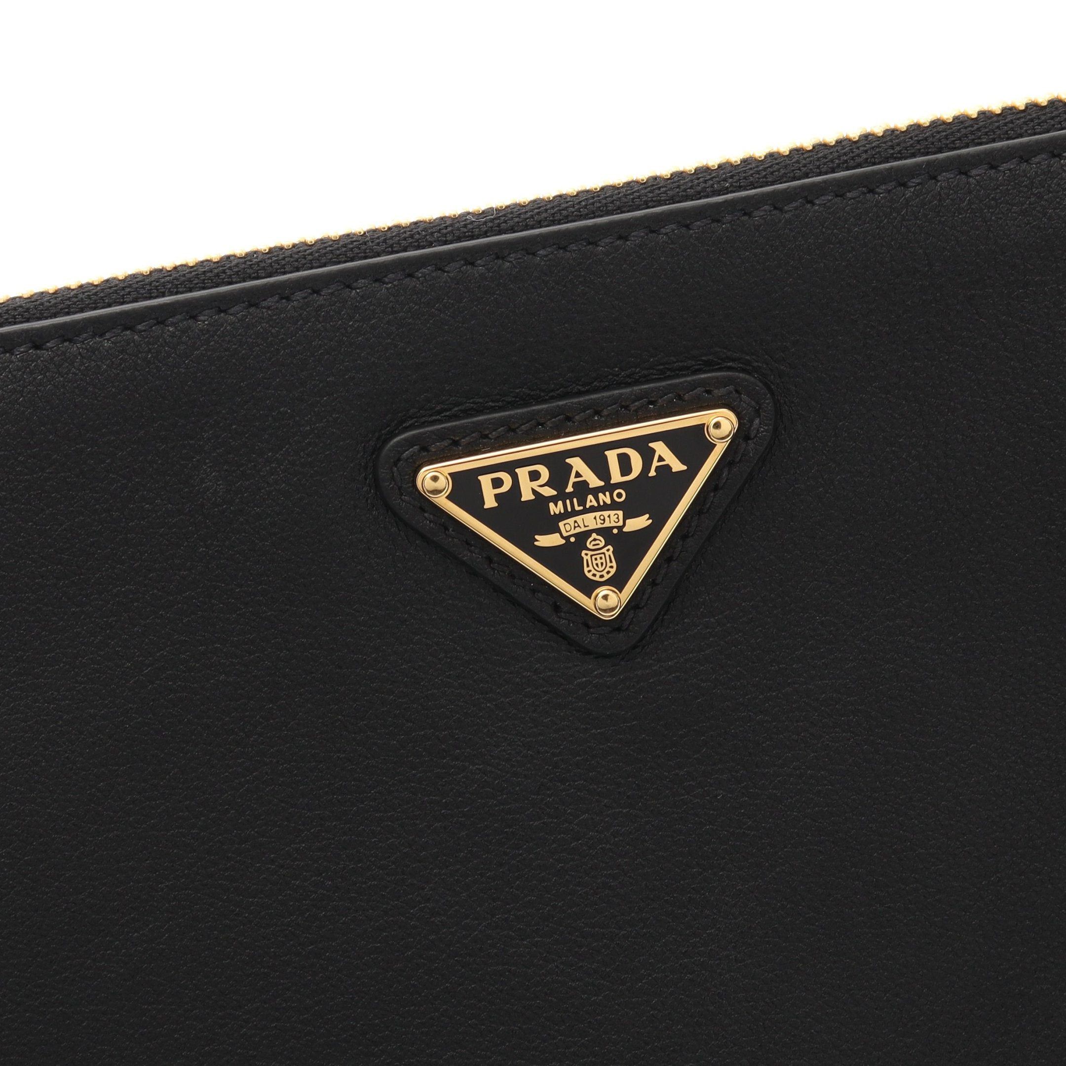 Prada Prada Soft Grain Shoulder Bag Leather Black Size ONE SIZE - 6 Thumbnail