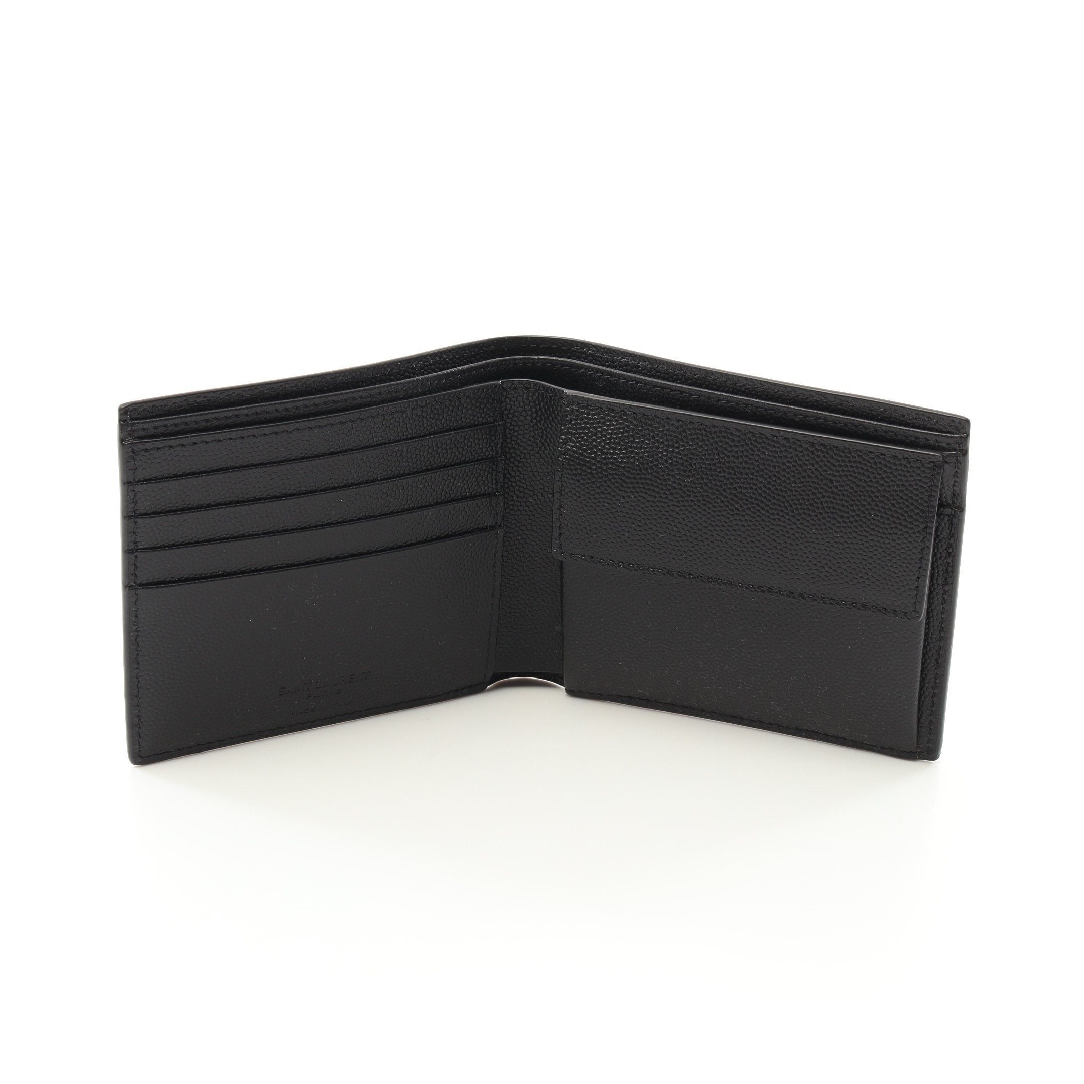 Yves Saint Laurent Yves Saint Laurent Yeast Waist Bi-Fold Wallet Compact Leather Black Size ONE SIZE - 3 Thumbnail