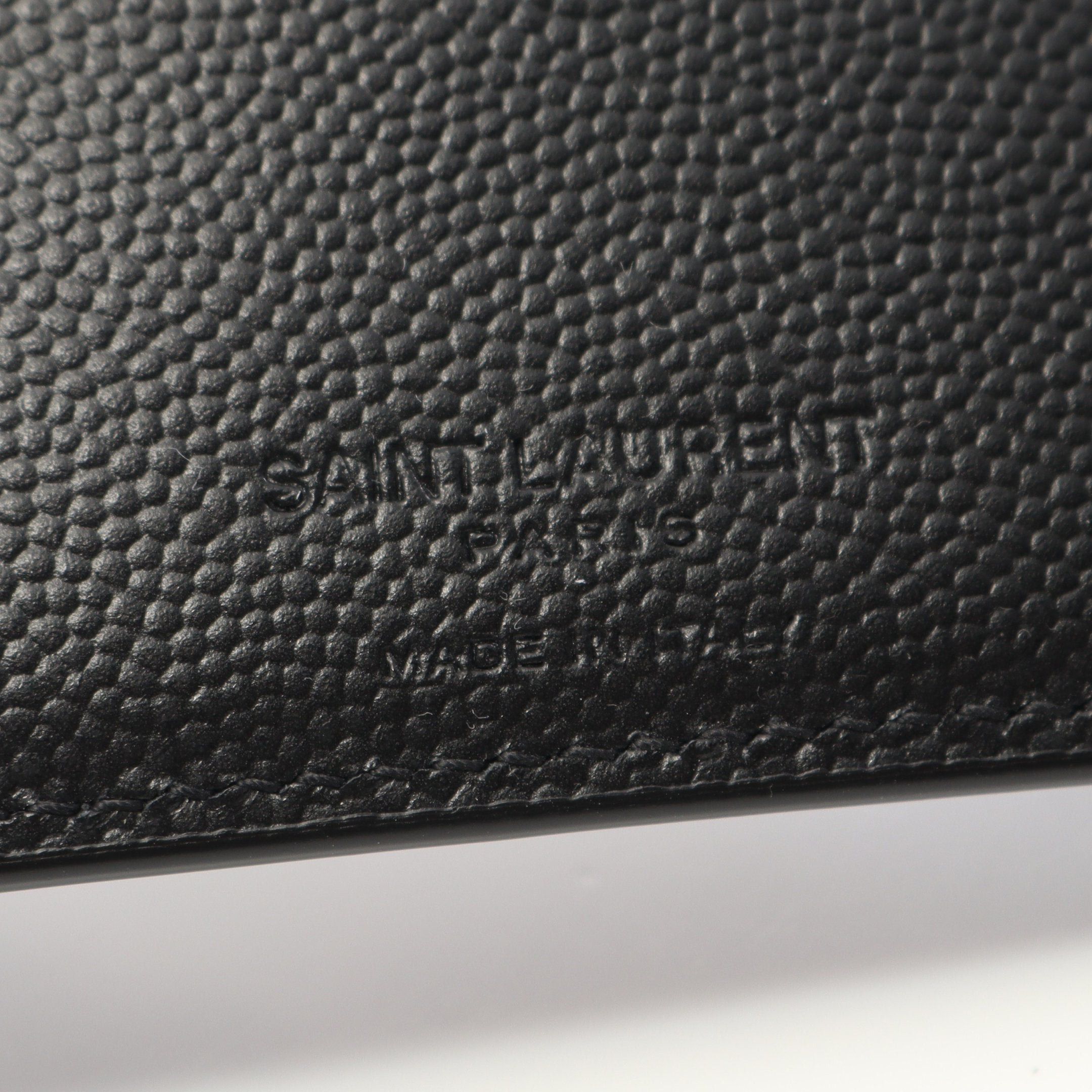 Yves Saint Laurent Yves Saint Laurent Yeast Waist Bi-Fold Wallet Compact Leather Black Size ONE SIZE - 4 Thumbnail