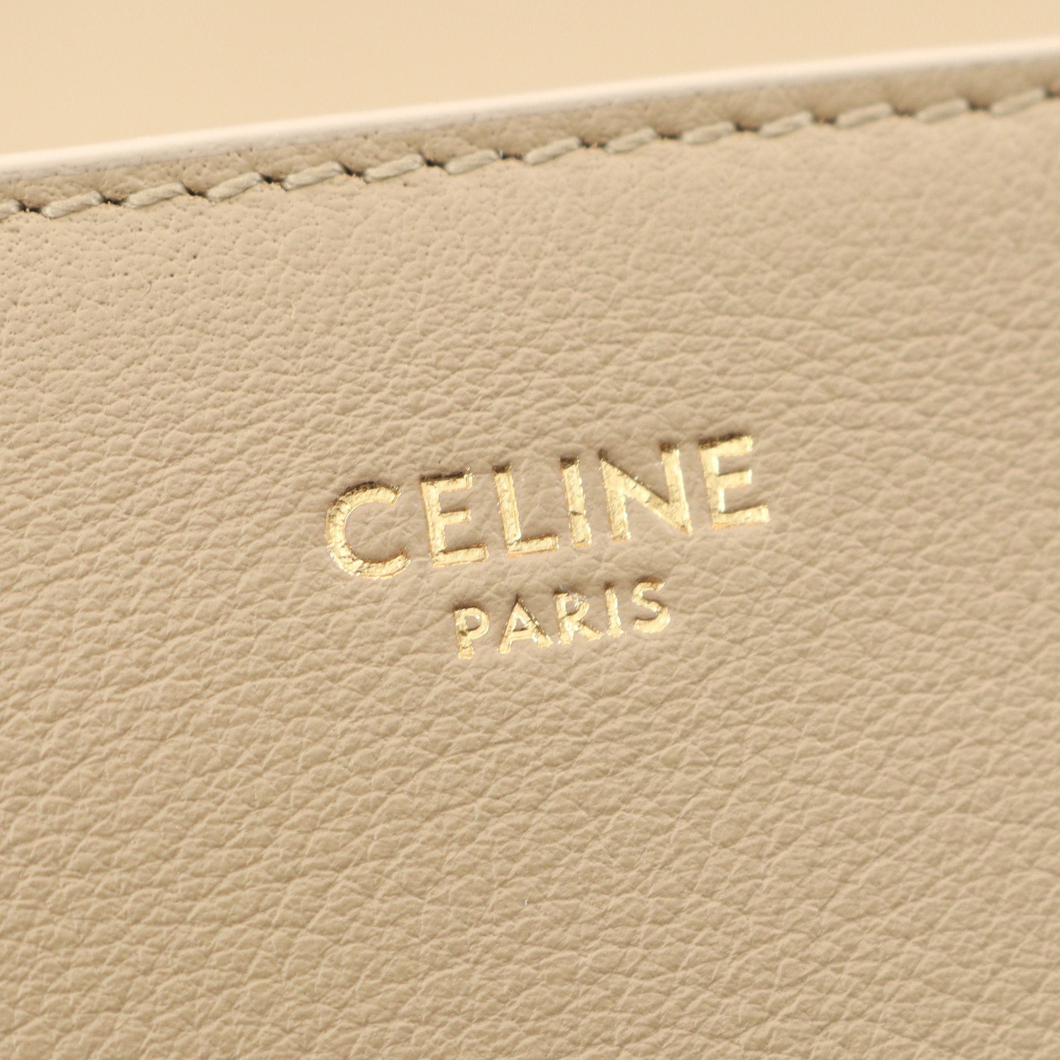 Celine Celine Victor Medium Double Chain Shoulder Bag Leather Beige Size ONE SIZE - 4 Thumbnail