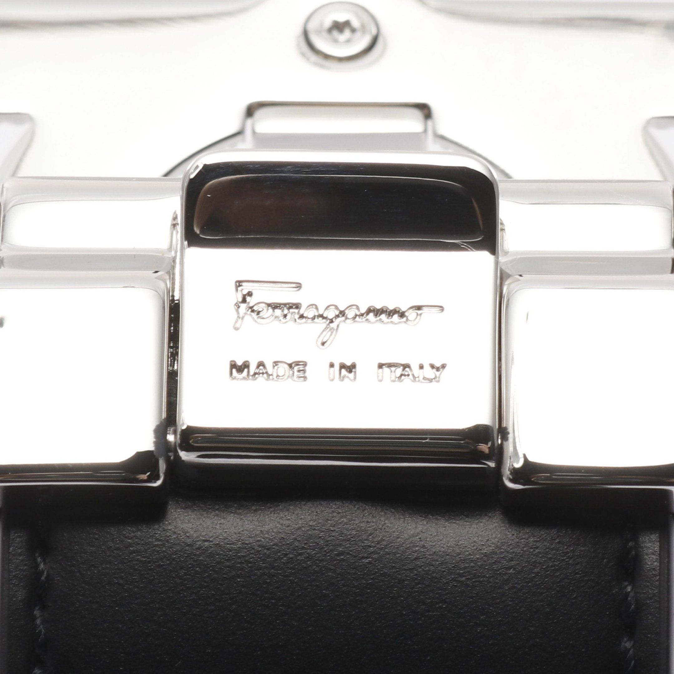 Salvatore Ferragamo Salvatore Ferragamo Gancini Belt Embossed Logo Leather Dark Blue Size ONE SIZE - 4 Thumbnail