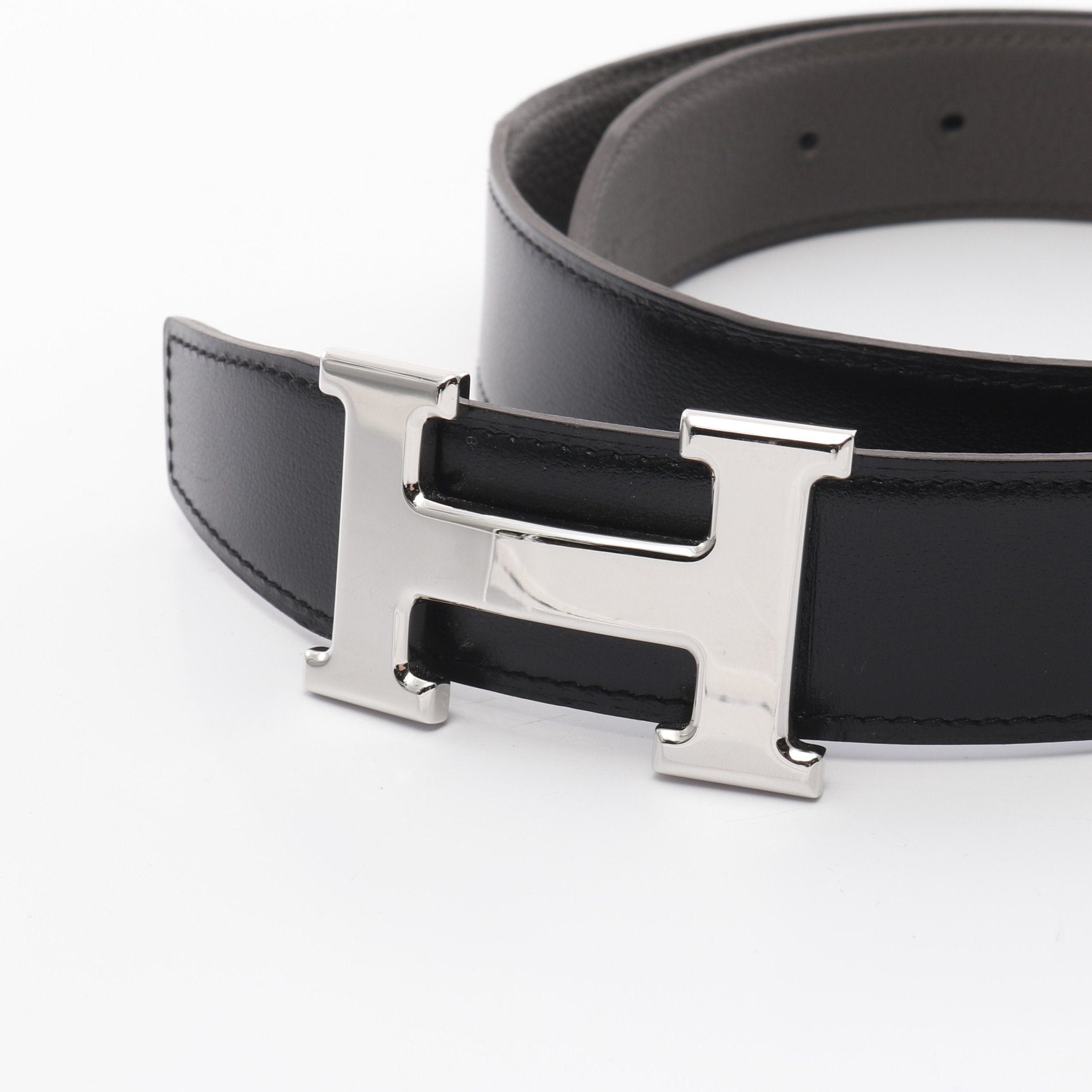Hermes Hermes Constance H-Belt Noir Ethane Belt Box Calf Togo Black Dark Gray Silver Hardware Reversible Z Stamp Size ONE SIZE - 2 Thumbnail