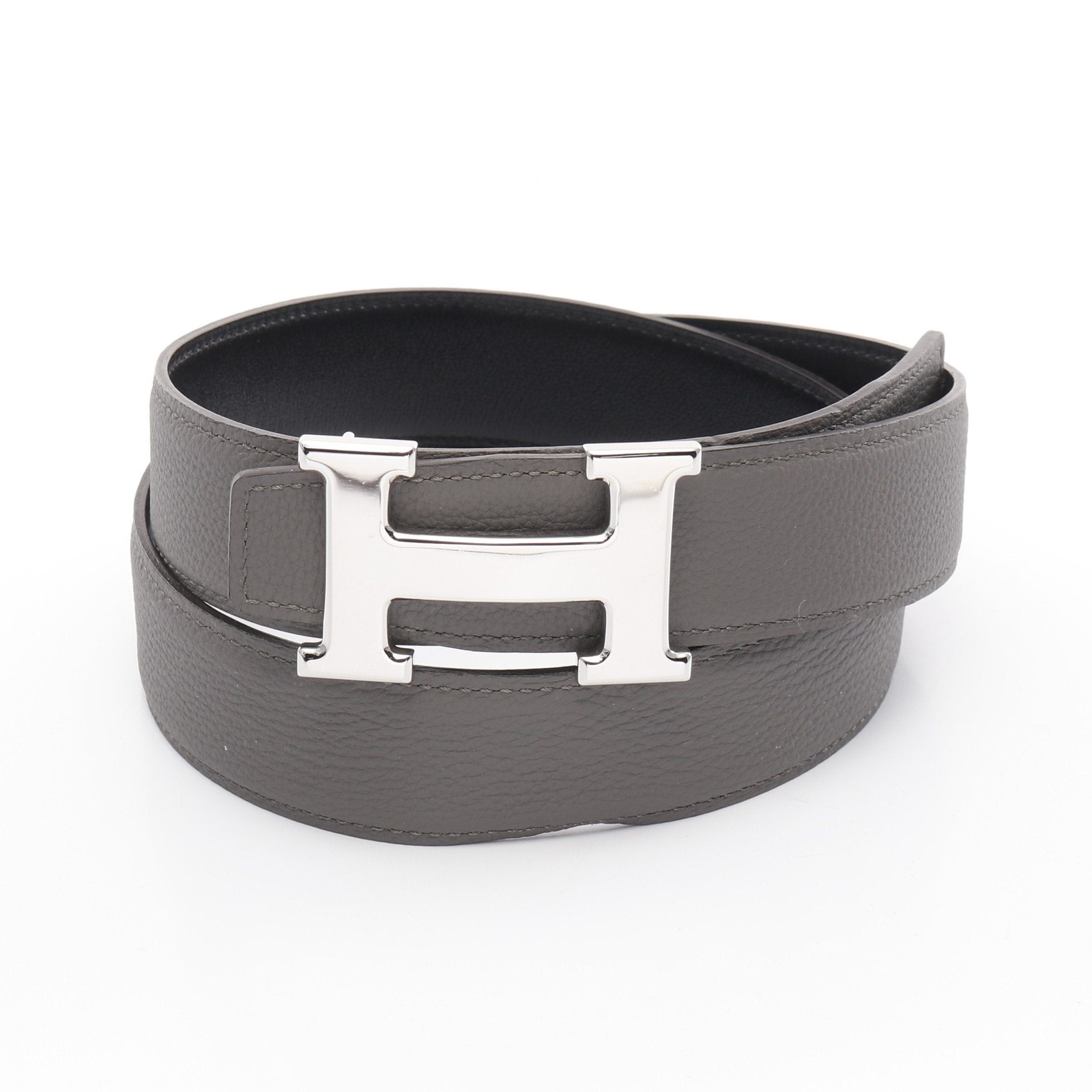Hermes Hermes Constance H-Belt Noir Ethane Belt Box Calf Togo Black Dark Gray Silver Hardware Reversible Z Stamp Size ONE SIZE - 5 Thumbnail