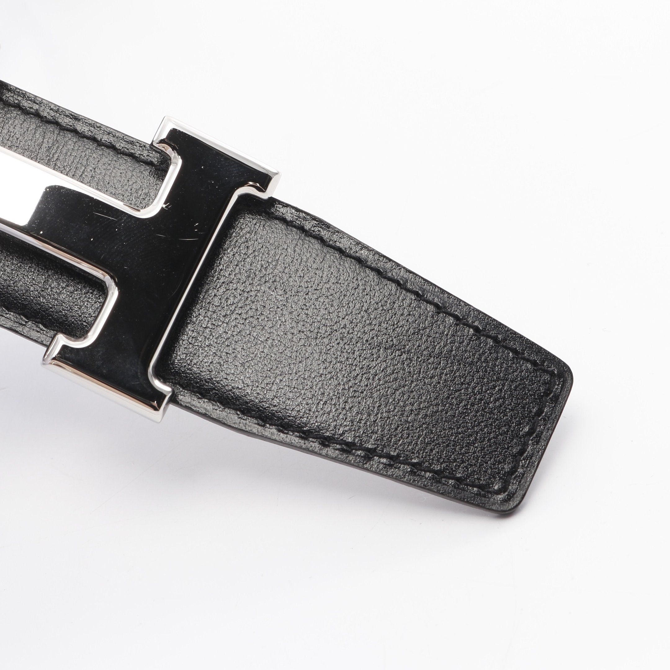 Hermes Hermes Constance H-Belt Noir Ethane Belt Box Calf Togo Black Dark Gray Silver Hardware Reversible Z Stamp Size ONE SIZE - 7 Thumbnail