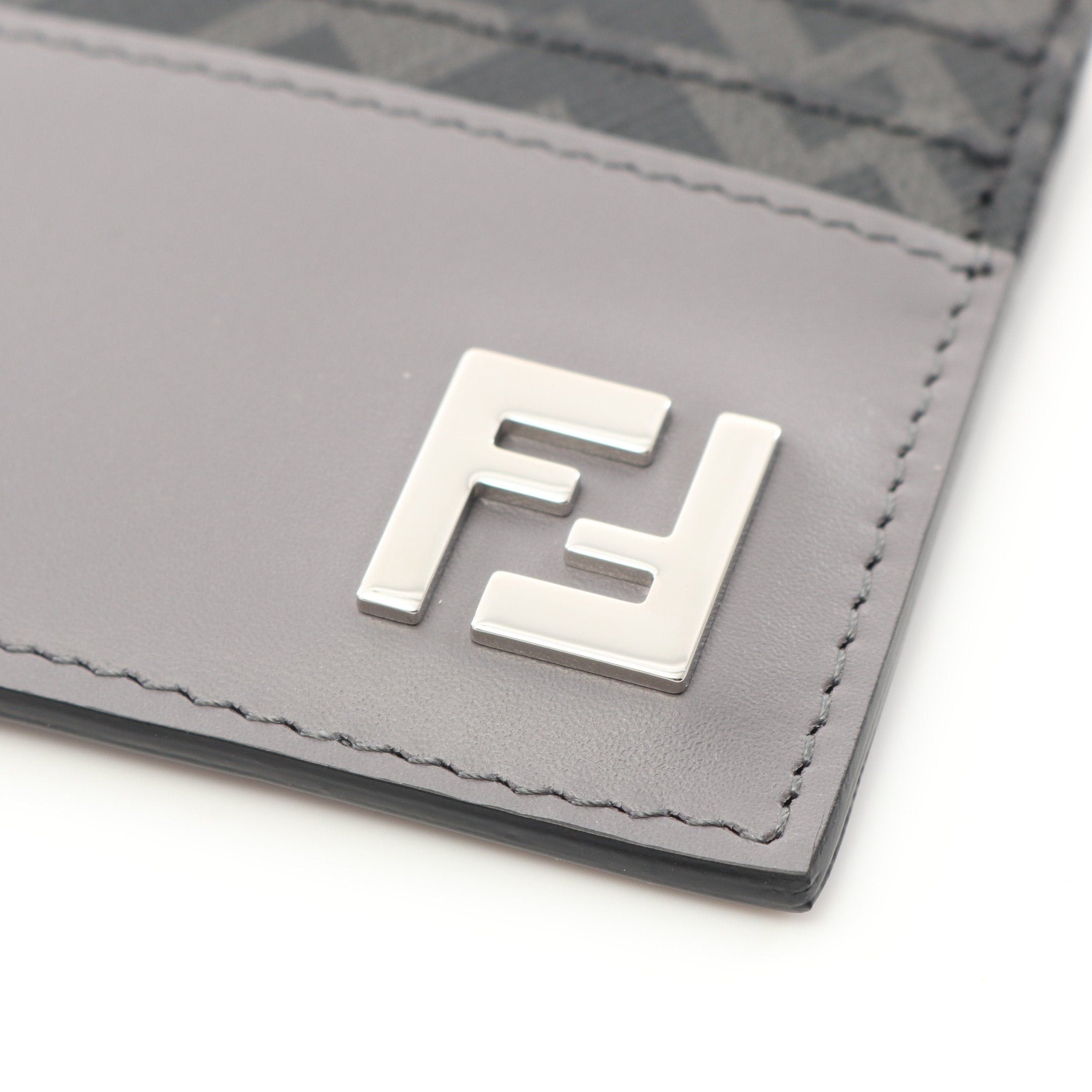Fendi Fendi Ff Logo Card Case Leather Gray Black Size ONE SIZE - 5 Thumbnail