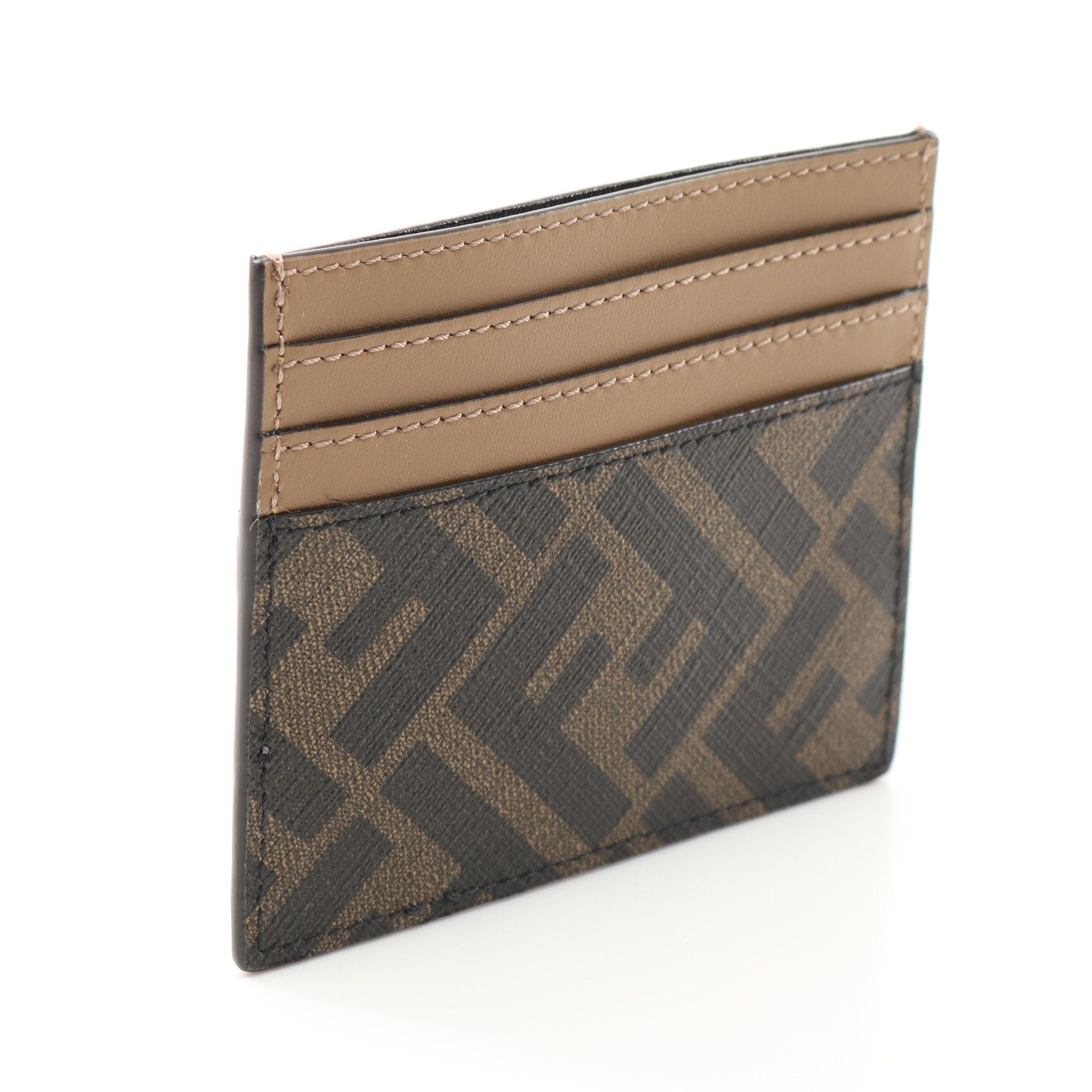 Fendi Fendi Zucca Card Case Leather Brown Black Size ONE SIZE - 2 Thumbnail