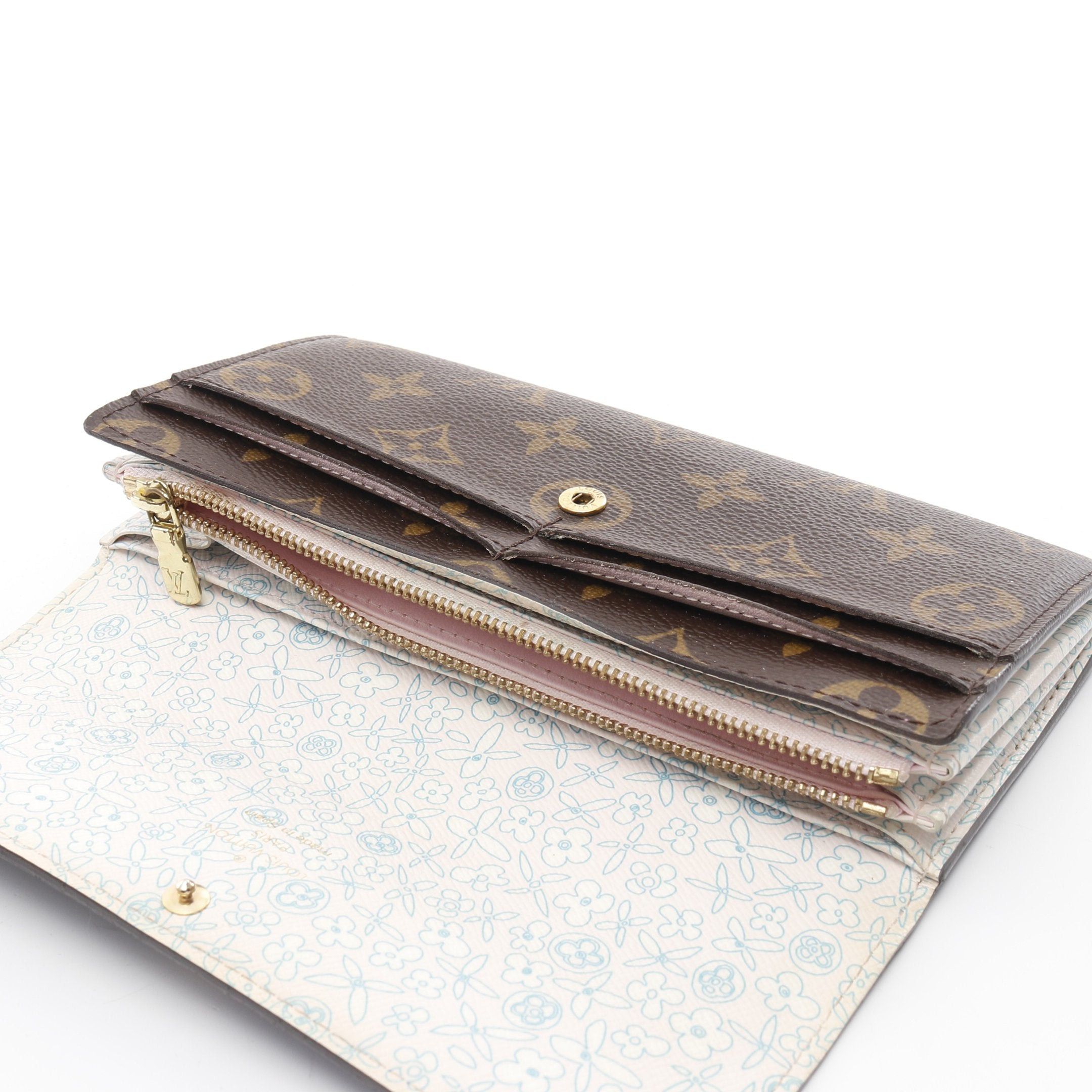 Louis Vuitton Louis Vuitton Portefeuil Sara Monogram Fleuri Rose Bi-Fold Long Wallet Brown Size ONE SIZE - 9 Thumbnail