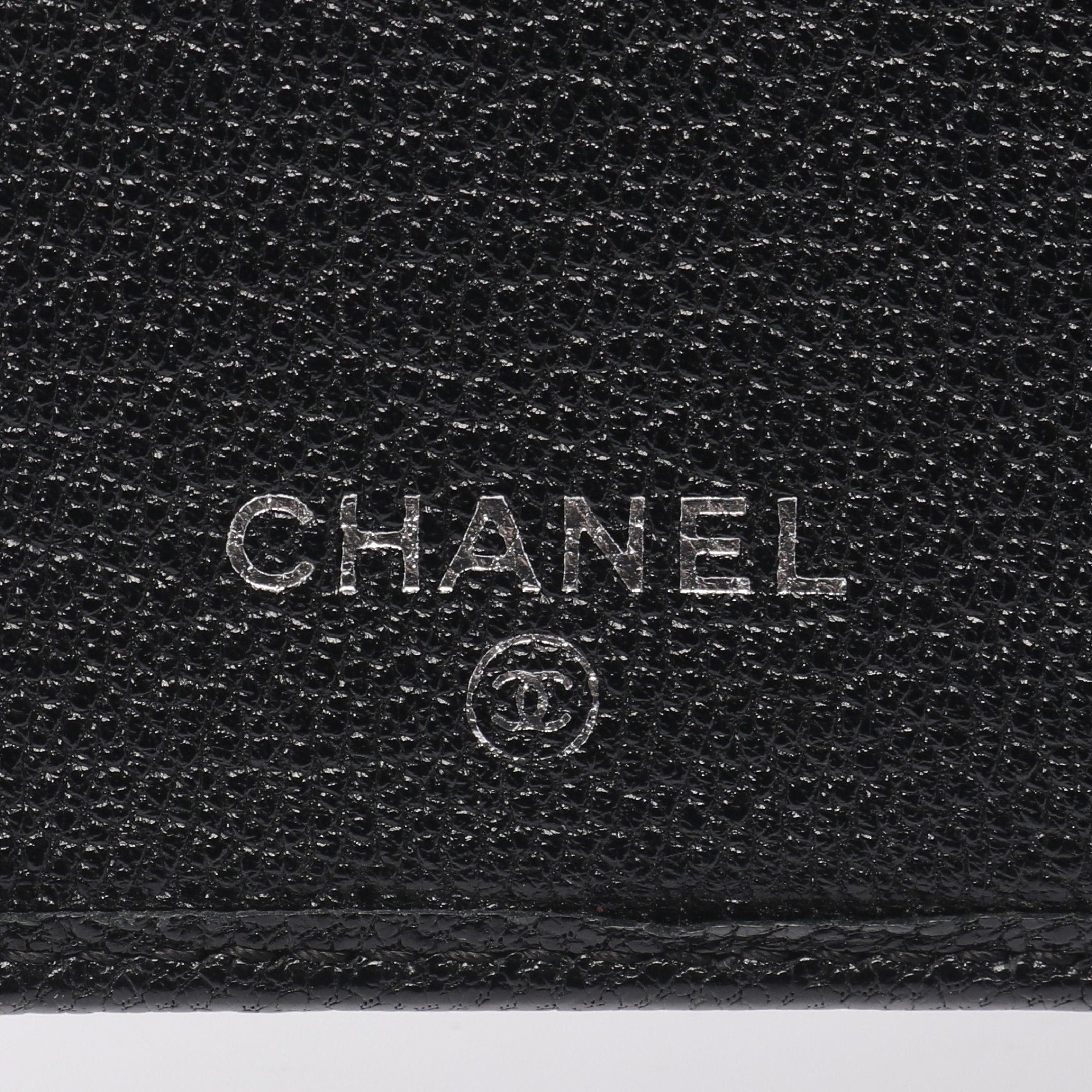 Chanel Chanel Coco Mark Trifold Long Wallet Leather Black Silver Hardware Size ONE SIZE - 4 Thumbnail