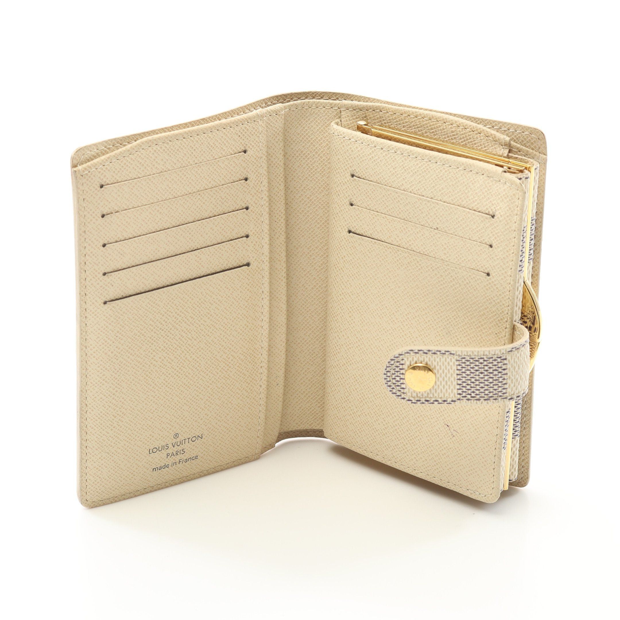 Louis Vuitton Louis Vuitton Portefeuil Viennois Damier Azur Clasp Bi-Fold Wallet White Size ONE SIZE - 3 Thumbnail