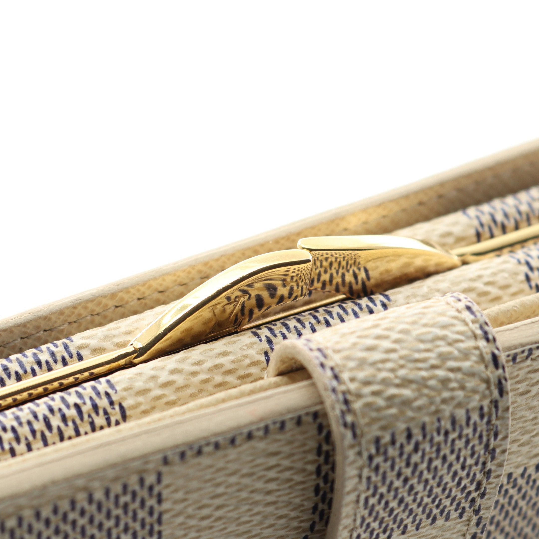 Louis Vuitton Louis Vuitton Portefeuil Viennois Damier Azur Clasp Bi-Fold Wallet White Size ONE SIZE - 11 Thumbnail