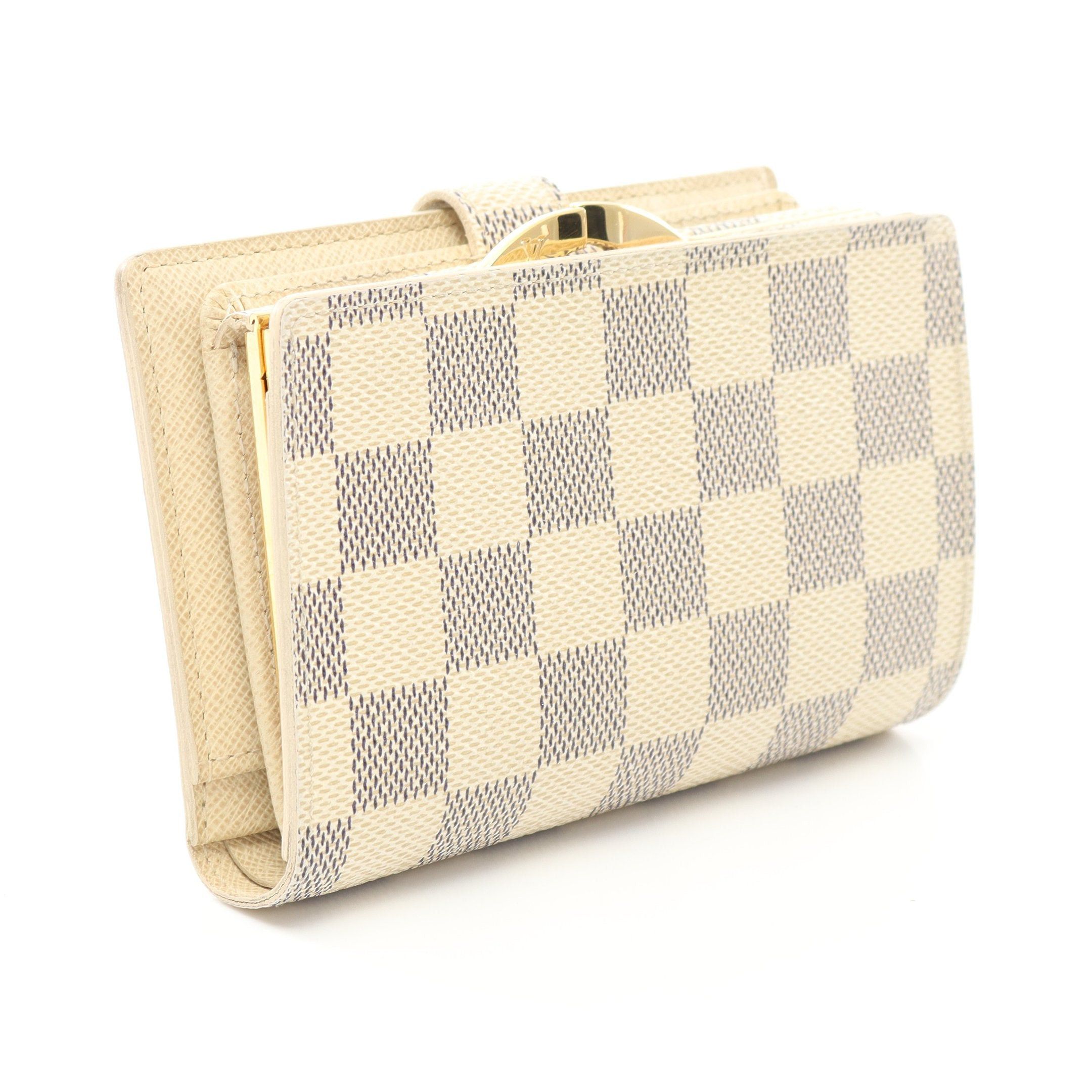 Louis Vuitton Louis Vuitton Portefeuil Viennois Damier Azur Clasp Bi-Fold Wallet White Size ONE SIZE - 2 Thumbnail