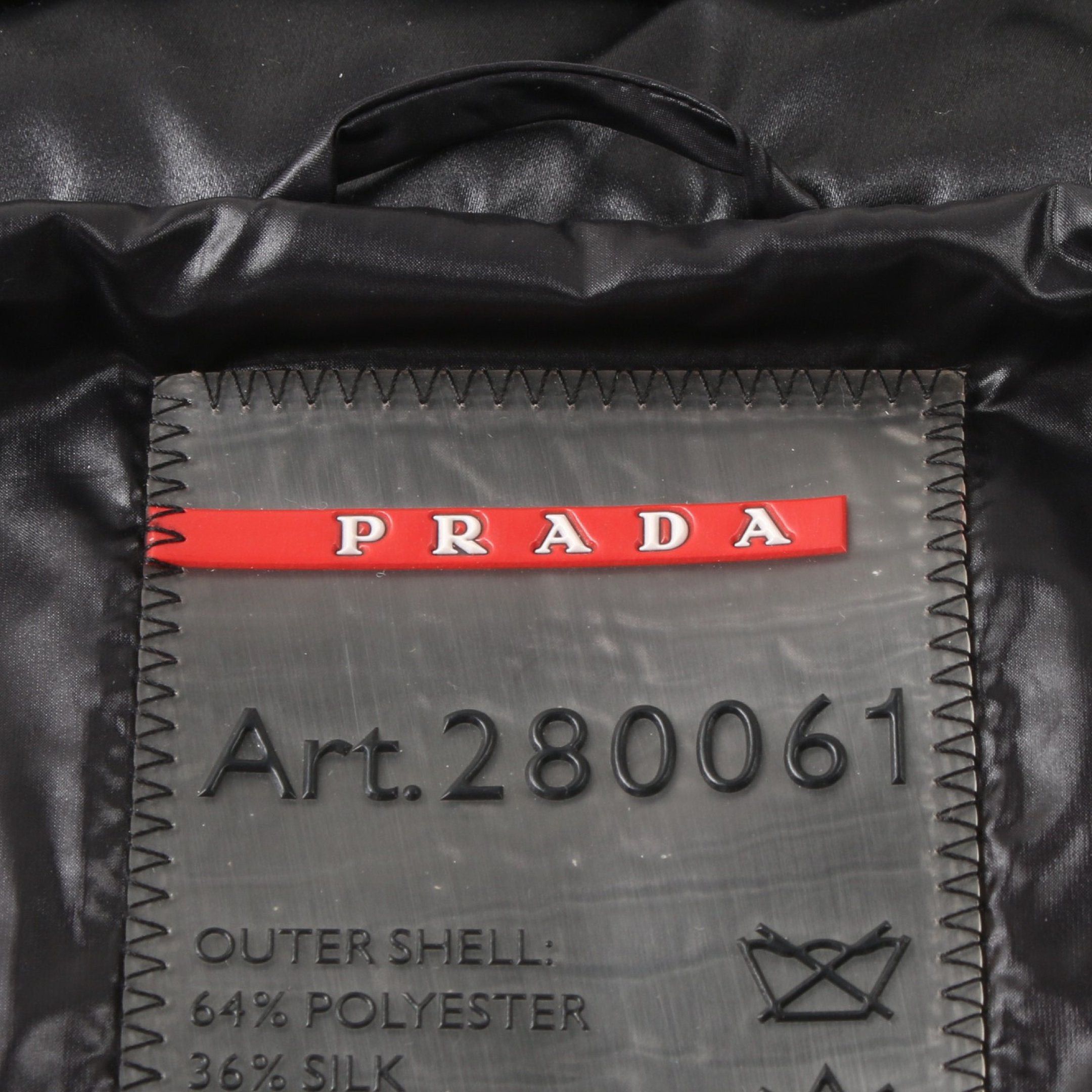 Prada Prada Down Jacket Silk Black Prada Logo Plate Size ONE SIZE - 3 Thumbnail