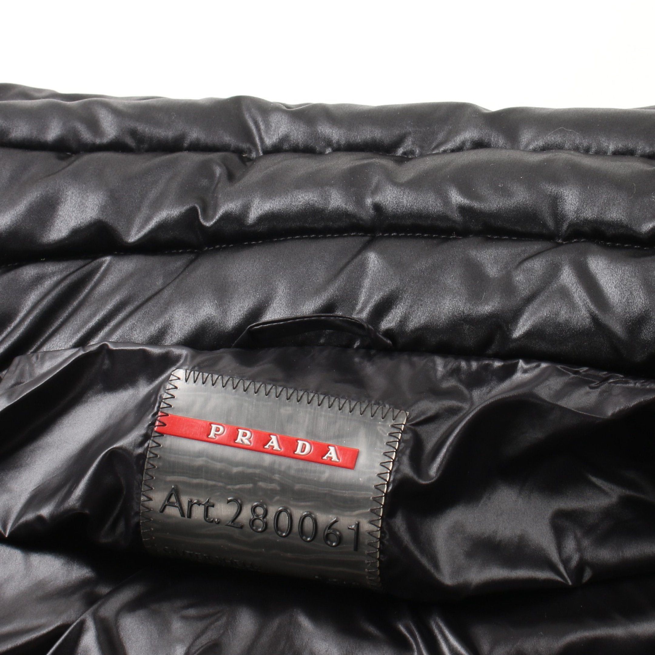 Prada Prada Down Jacket Silk Black Prada Logo Plate Size ONE SIZE - 7 Thumbnail