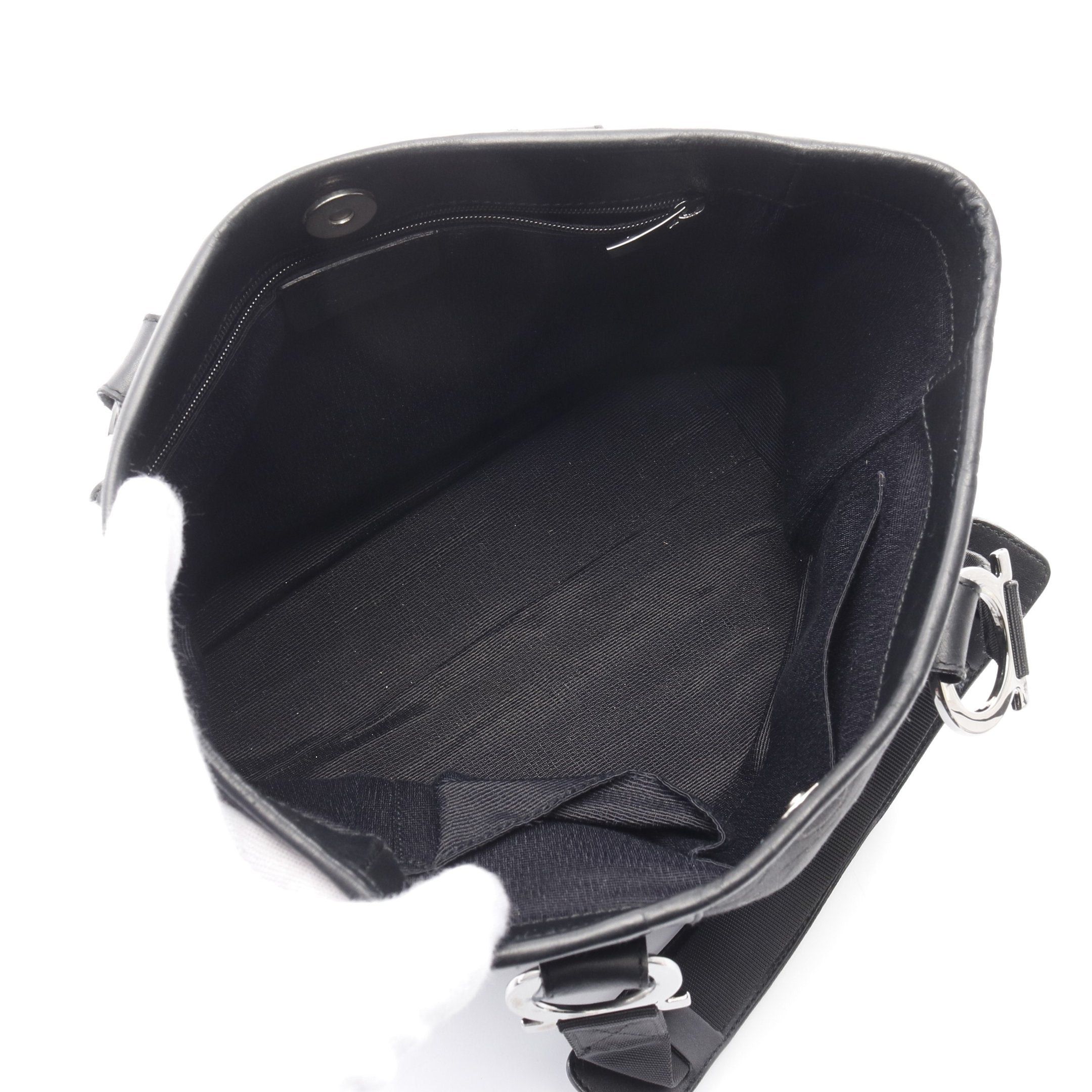 Salvatore Ferragamo Salvatore Ferragamo Gancini Handbag Tote Bag Canvas Leather Black Size ONE SIZE - 3 Thumbnail