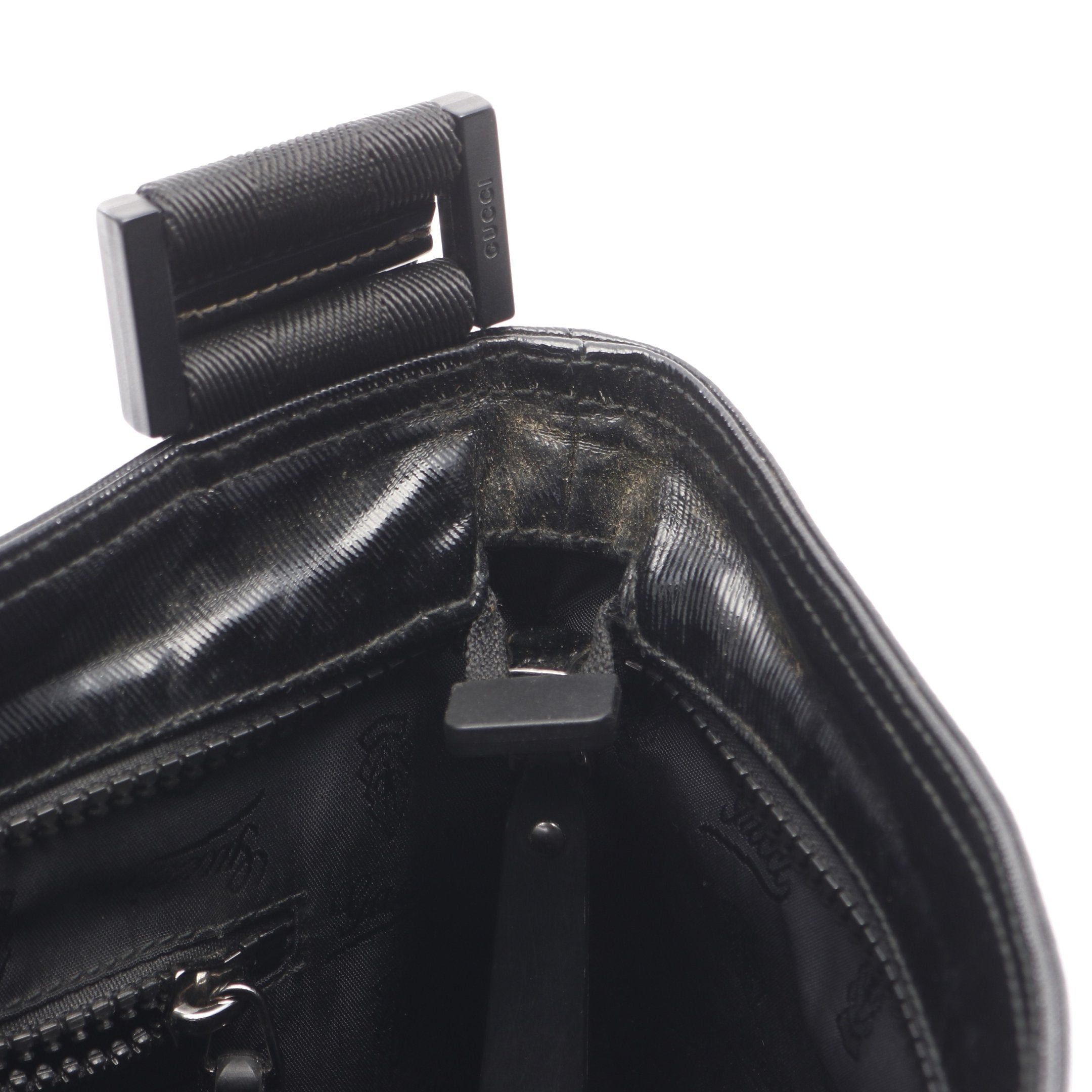 Gucci Gucci Crest Shoulder Bag Coated Canvas Black Size ONE SIZE - 8 Thumbnail